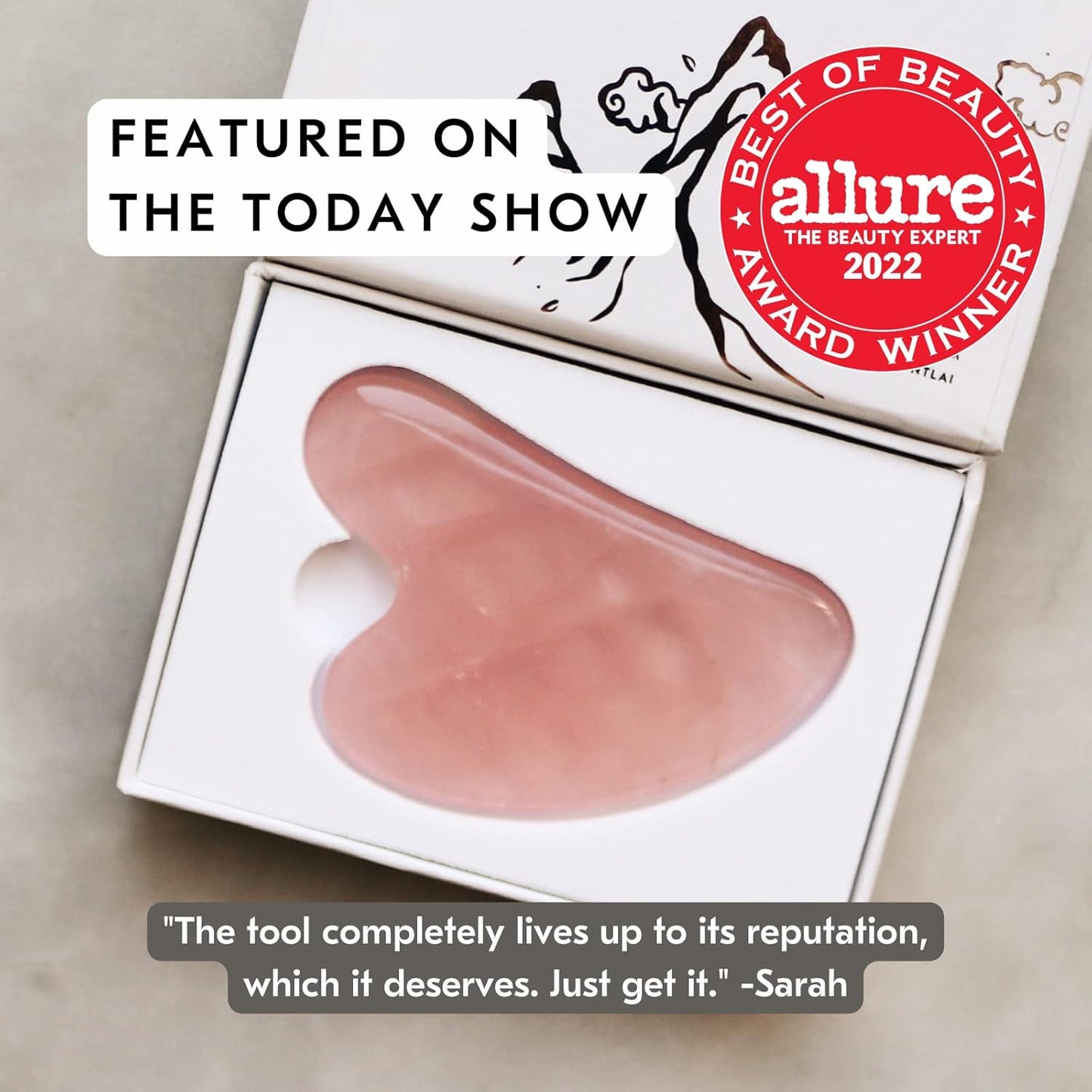 Mount Lai Rose Quartz Gua Sha Facial Tool – The Stone of Graceful Radiance – 100% Genuine Rose Quartz Stone Face Sculpting Tool for Lymphatic Drainage, Puffiness Reduction & Graceful Beauty