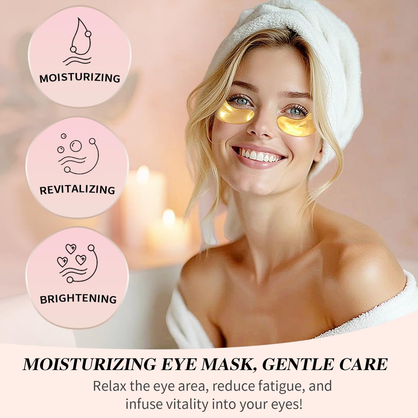 Under Eye Patches (24 Pairs), 24K Gold Under Eye Masks for Dark Circles, Puffy Eyes, Undereye Bags, Wrinkles - Rejuvenating & Revitalizing Eye Skincare Treatment - Bridesmaid Gifts for Women