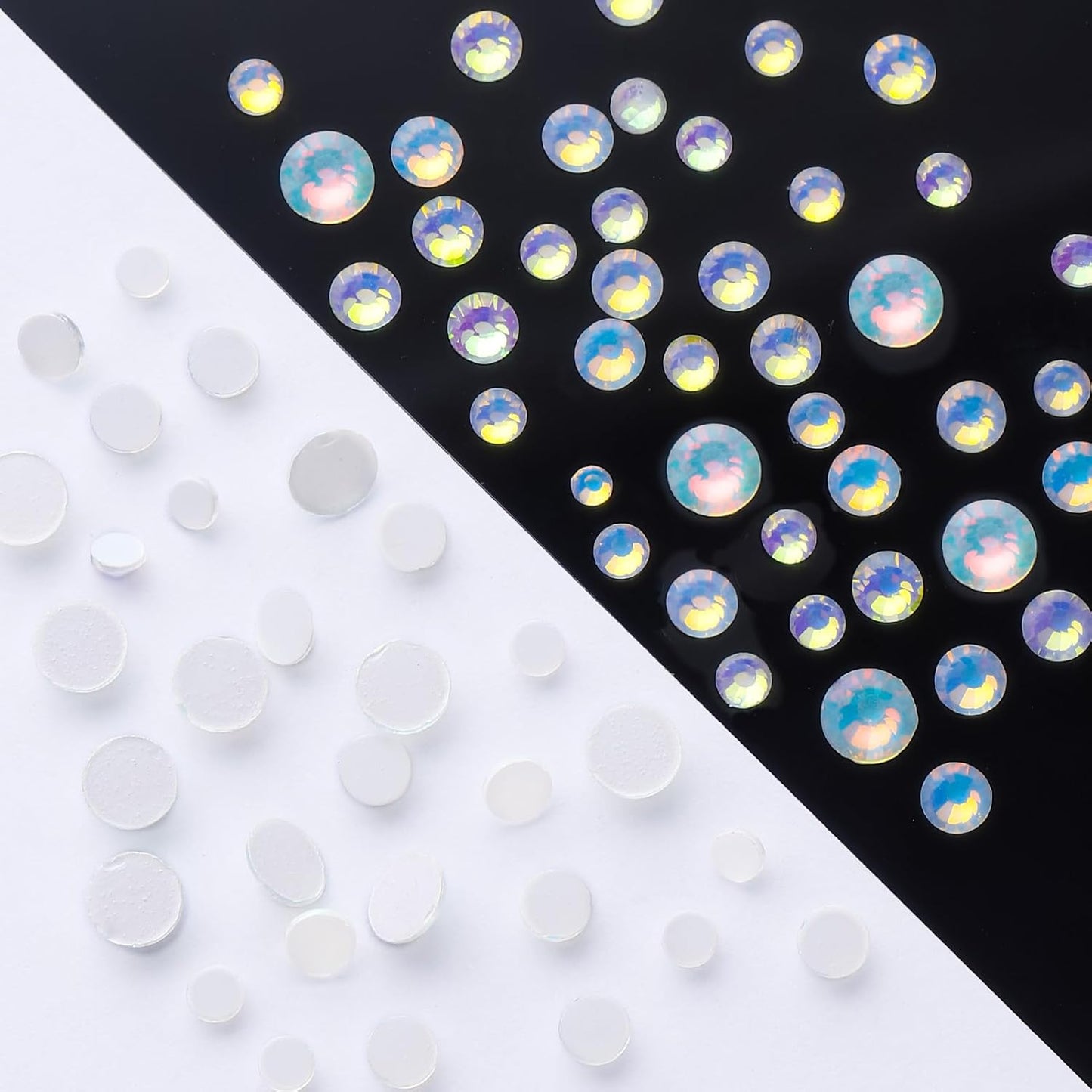 F White Flatback Rhinestones, Glass Rhinestones for Nail Art and Craft, Glue Fix, Loose Crystal Gemstones(F White, SS8, 1440pcs, 2.3-2.5mm)