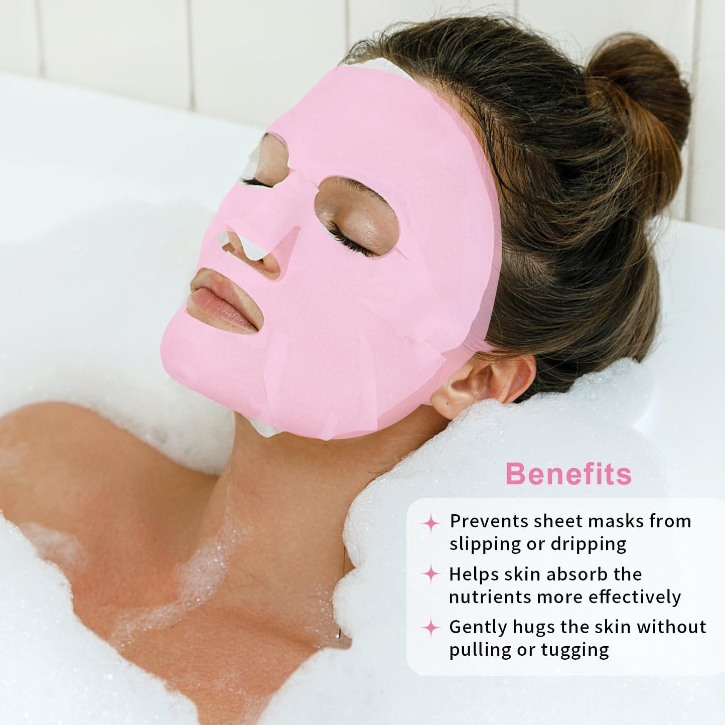 Ice Face Mask and Silicone Face Mask Cover Set, Ice Mask For Dark Circles, Puffiness, Migraines, Headache, Stress, Redness,Reusable Anti-Wrinkle Silicone Face Mask Holder for Sheet Masks(Pink)
