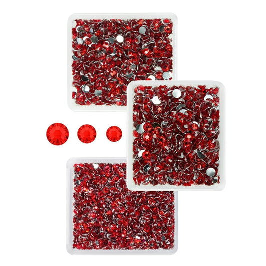 Siam Red Crystal Resin Rhinestones for Crafting 3mm 4mm 5mm Flatback Stones Non-Hotfix Ruby Red Diamonds Crystals Gems Charms for Nails Face Eyes Makeup Body Tumblers Bottles DIY Crafts Clothes