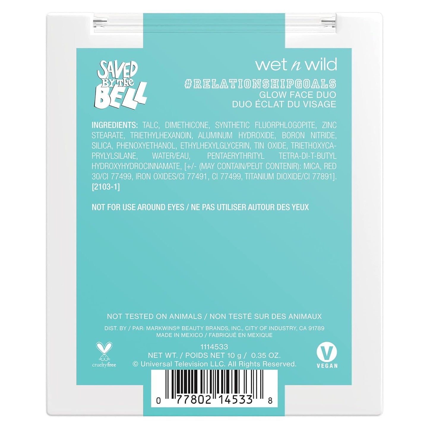 wet n wild Saved By The Bell Highlighter + Illuminator Glow Face Duo, Highlighter Makeup Powder, Illumniator Makeup Powder, Cruelty-Free Makeup, Relationship Goals,1114533 (Pack of 2)