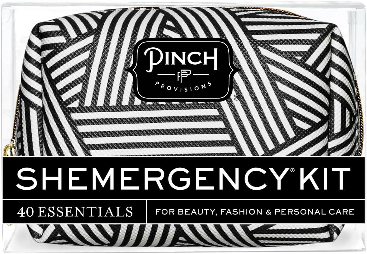 Pinch Provisions Shemergency Kit for Her, 40 Emergency Essential Items, Compact, Multi-Functional Pouch, Gift for Women, Birthday, Bachelorette Parties, and More!