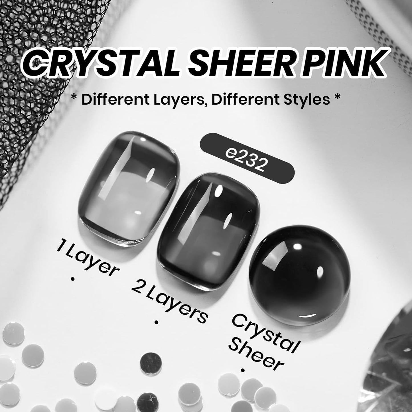 Beetles Black Jelly Gel Nail Polish - 15ML Sheer Black Gel Polish Neutral Jelly Translucent Effect Soak Off UV French Nail Art DIY Home Manicure Gift for Women