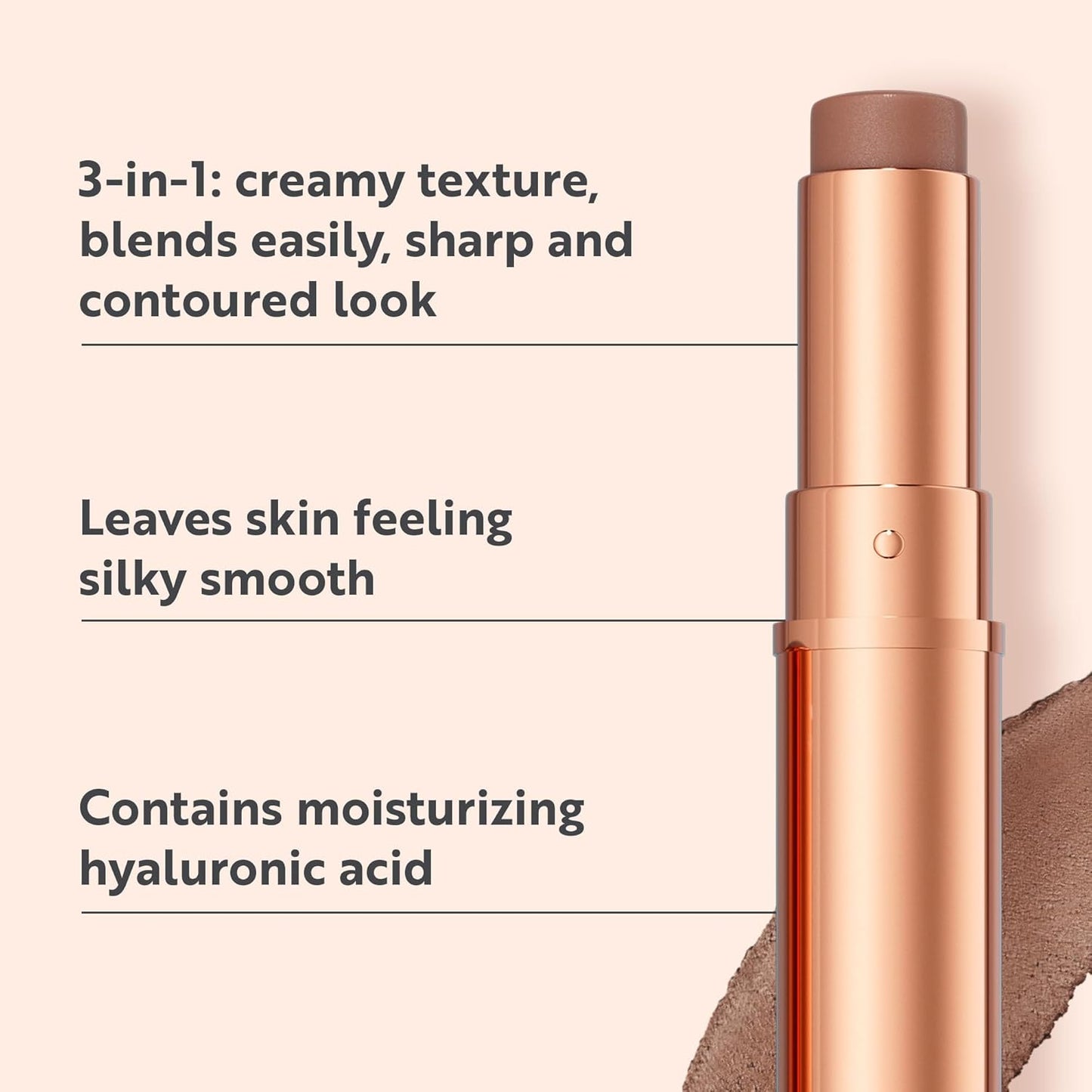 M. Asam MAGIC FINISH Cream Contour Stick medium-dark (0.28 Oz)- creamy contour stick for a defined face shape, creates optical shadows, bronzer stick with moisturizing hyaluronic acid, vegan