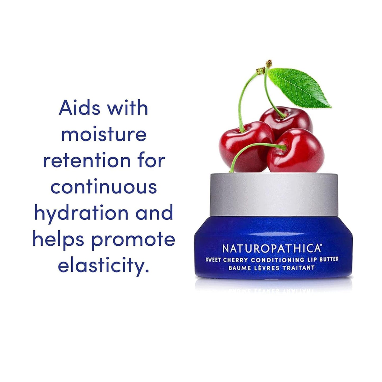 Naturopathica Sweet Cherry Conditioning Lip Butter, Natural Lip Balm for Soft, Full Lips, Antioxidant Rich Lip Moisturizer for Men and Women, 0.5 fl oz