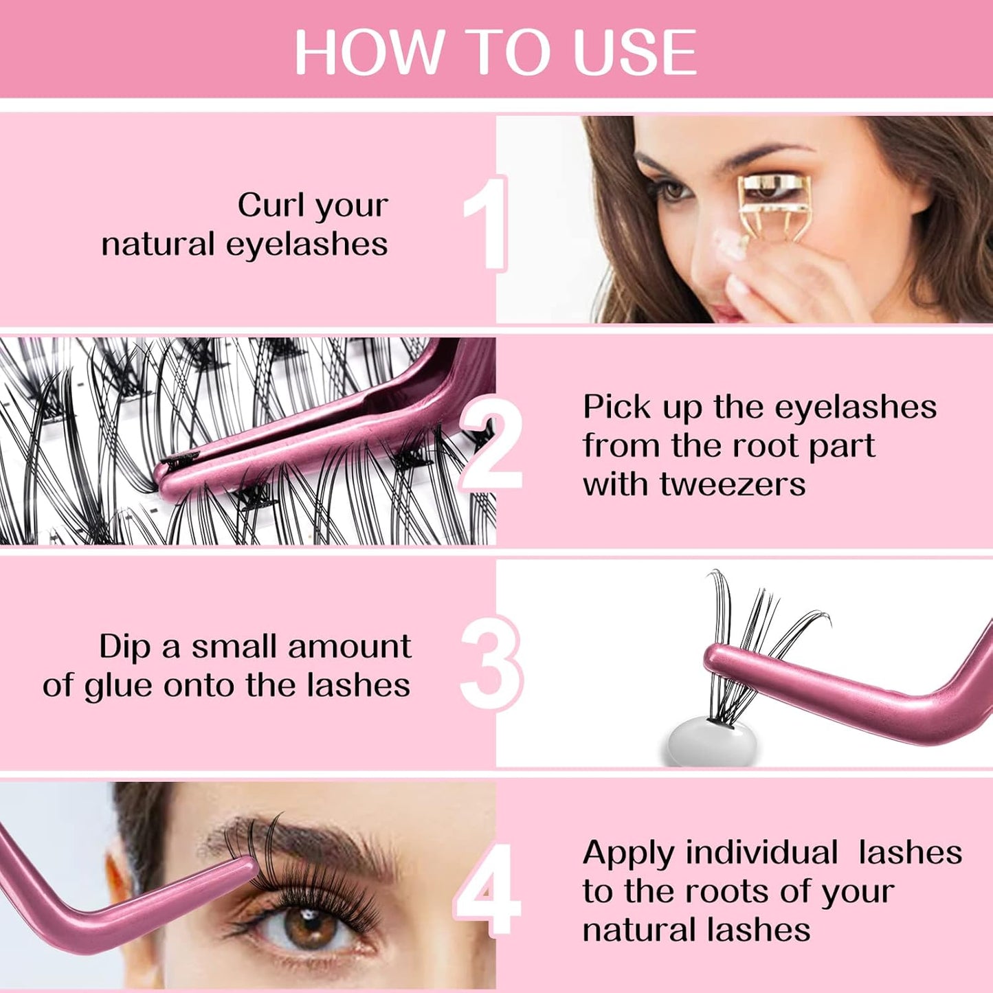 280 Pcs Individual Lashes 10+20-D-9-16mix Cluster Lashes 10D 20D C D Curl Wispy Lashes Bottom Lashes DIY Lashes At Home（10+20-D-9-16mix）