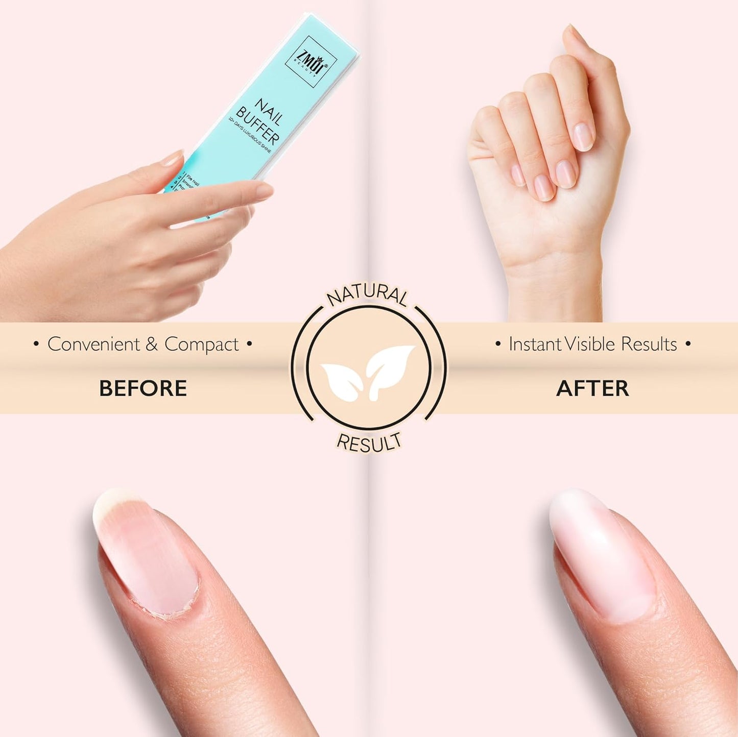 Pro Nail Buffer Block – 3 Pack Luxurious Shine Korean 4-Way Nail Buffing Block – Natural Shine Nails – Manicure/Pedicure Tools for Home and Salon