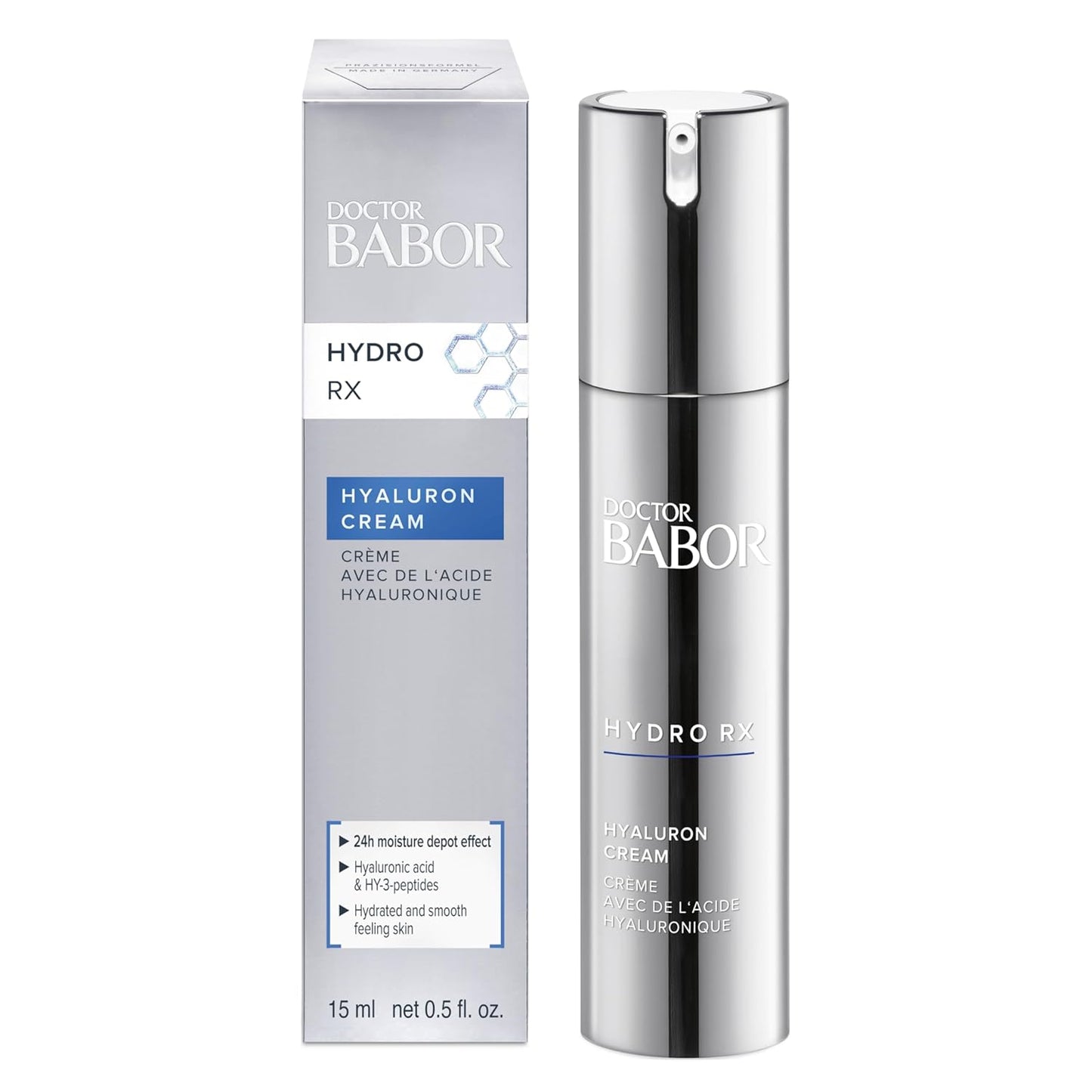 DOCTOR BABOR HydroRX Hyaluron Cream, Lightweight Hyaluronic Acid Face Moisturizer for Dry Skin, Prevents Moisture Loss and Reduces Dryness Lines, Fragrance Free