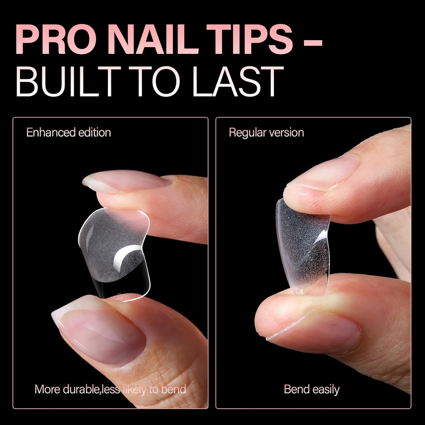 AILLSA Short Square Nail Tips, Fake Thickened Half Matte Nails Tips, Pre-shaped Press on False Nail Tip for Nail Salon 256PCS with Storage Box