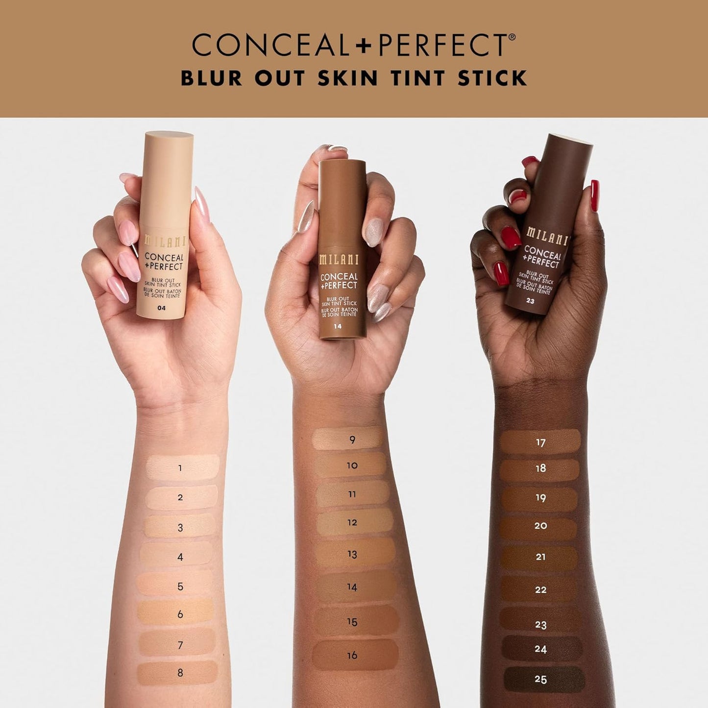 Milani Conceal + Perfect - Skin Tint Stick, Blur Out Tinted Moisturizer Makeup, Shade 007