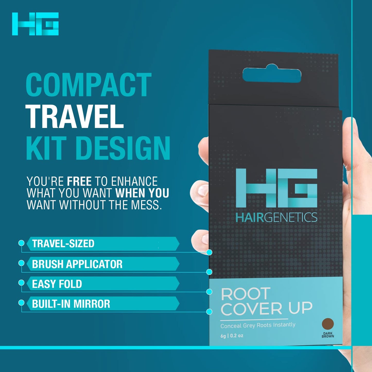 Root Cover Up Hide Your Grey Hairs Roots NEW Mineral Powder Technology Natural looking Results in Seconds Root Touch Up Powder (Dark Brown)