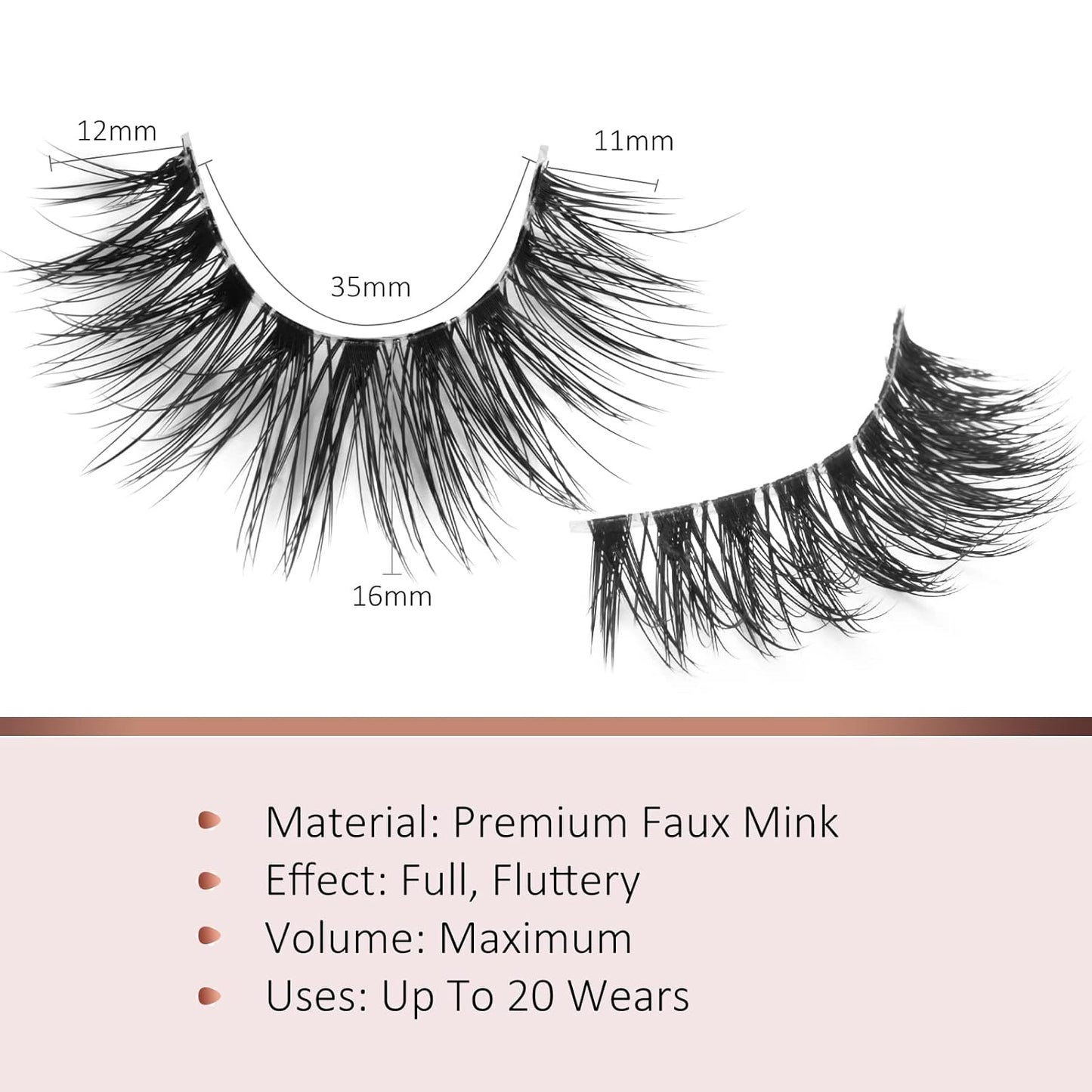 Onlyall False Eyelashes Natural Lashes Wispy Lashes Natural Look False Eyelashes Natural Flared Eyelashes False Eye Lashes Fluffy Lashes 7 Pairs A28