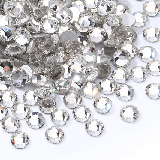 Crystal Clear Flatback Rhinestones, Glass Rhinestones for Nail Art and Craft, Glue Fix, Loose Crystal Gemstones(Crystal, SS16, 1440pcs, 3.8-4.0mm)