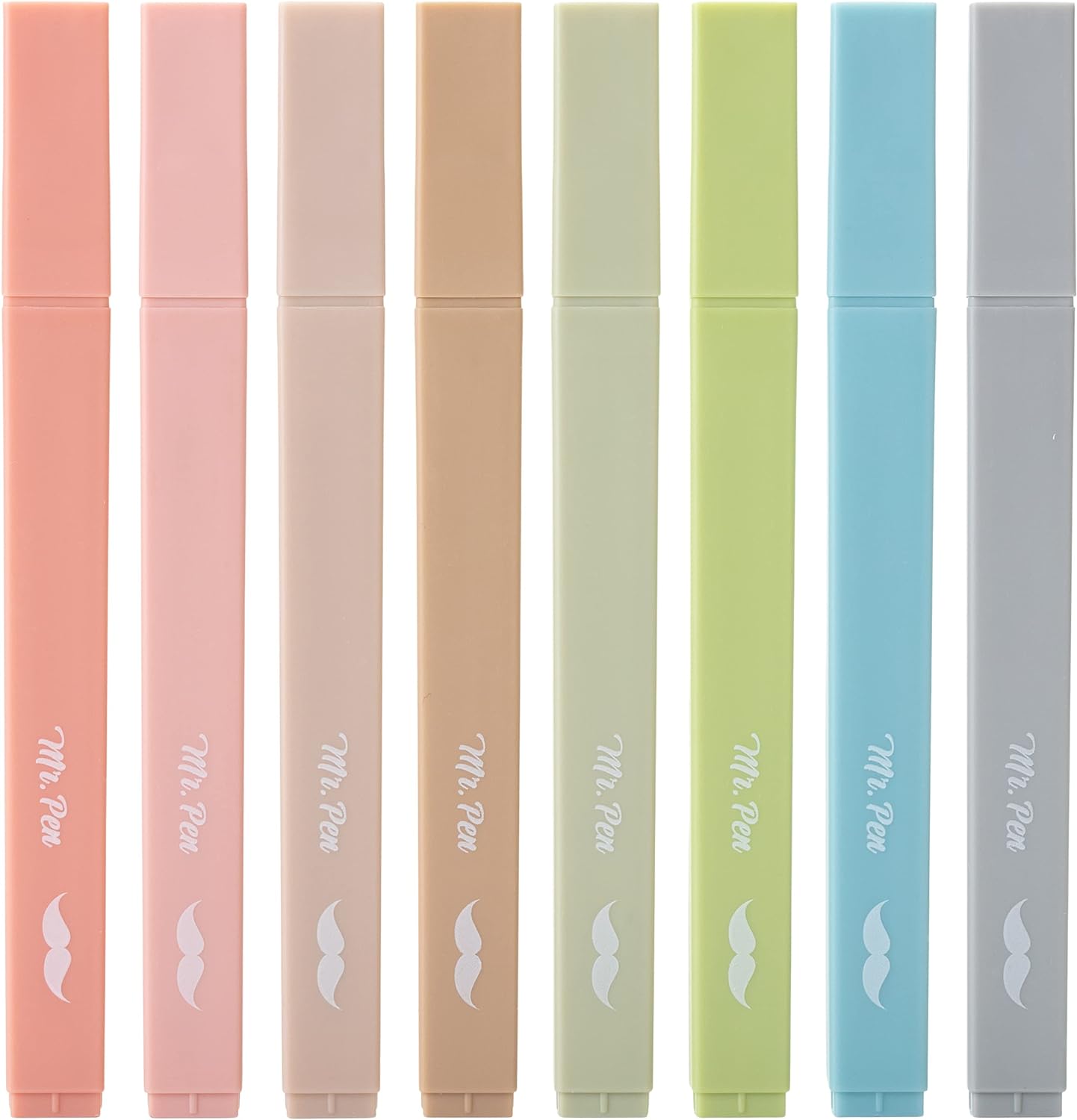 Mr. Pen- Aesthetic Highlighters, 8 pcs, Chisel Tip, Vintage Colors, No Bleed Bible Highlighter Pastel, Highlighters Assorted Colors, Pastel Highlighter Set, Cute Highlighter