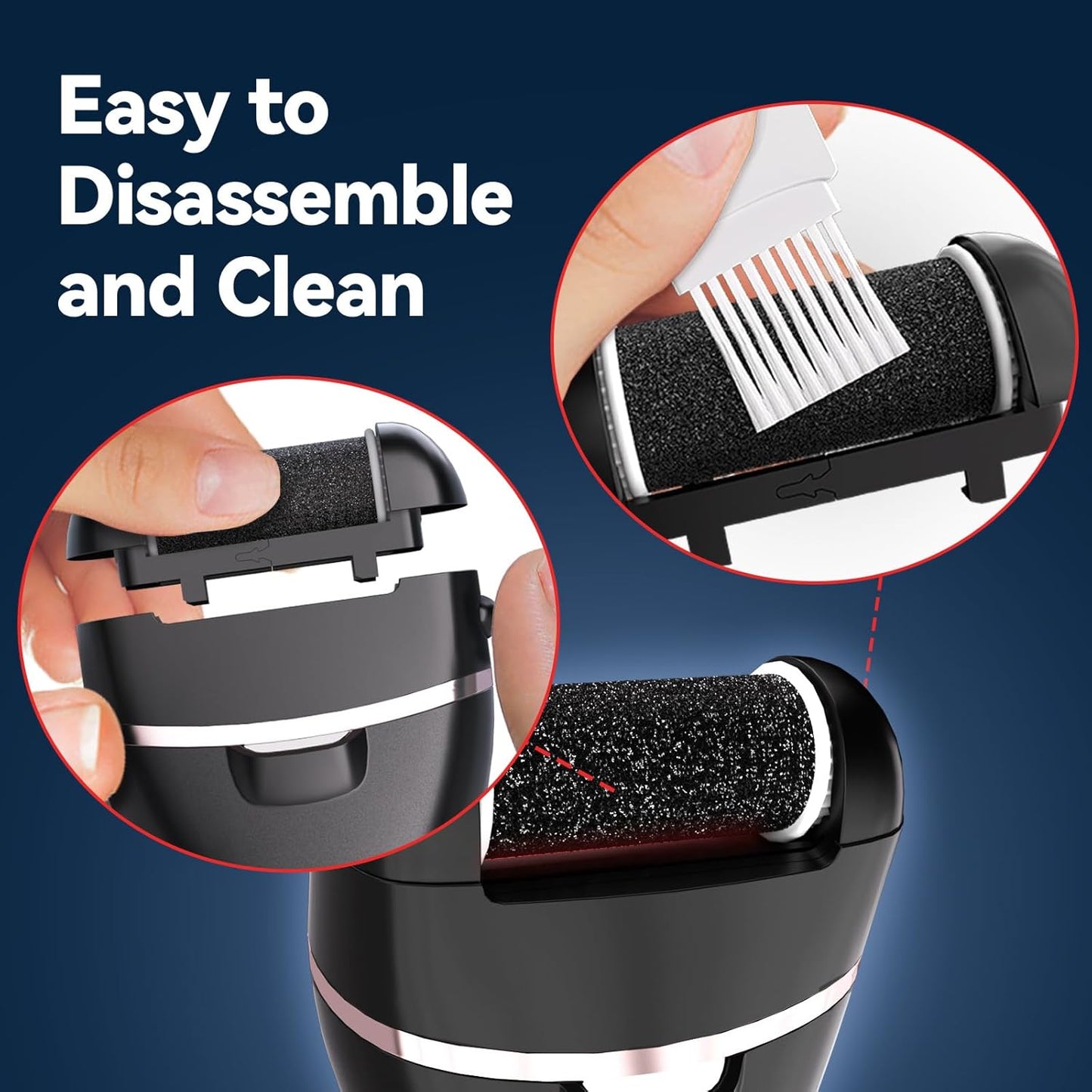 Electric Callus Remover for Feet with 9 Roller Heads 2 Speed Rechargeable Waterproof Professional Pedicure Kit 30 in 1 Foot File Tools Perfect for Dead Hard Cracked Dry Skin