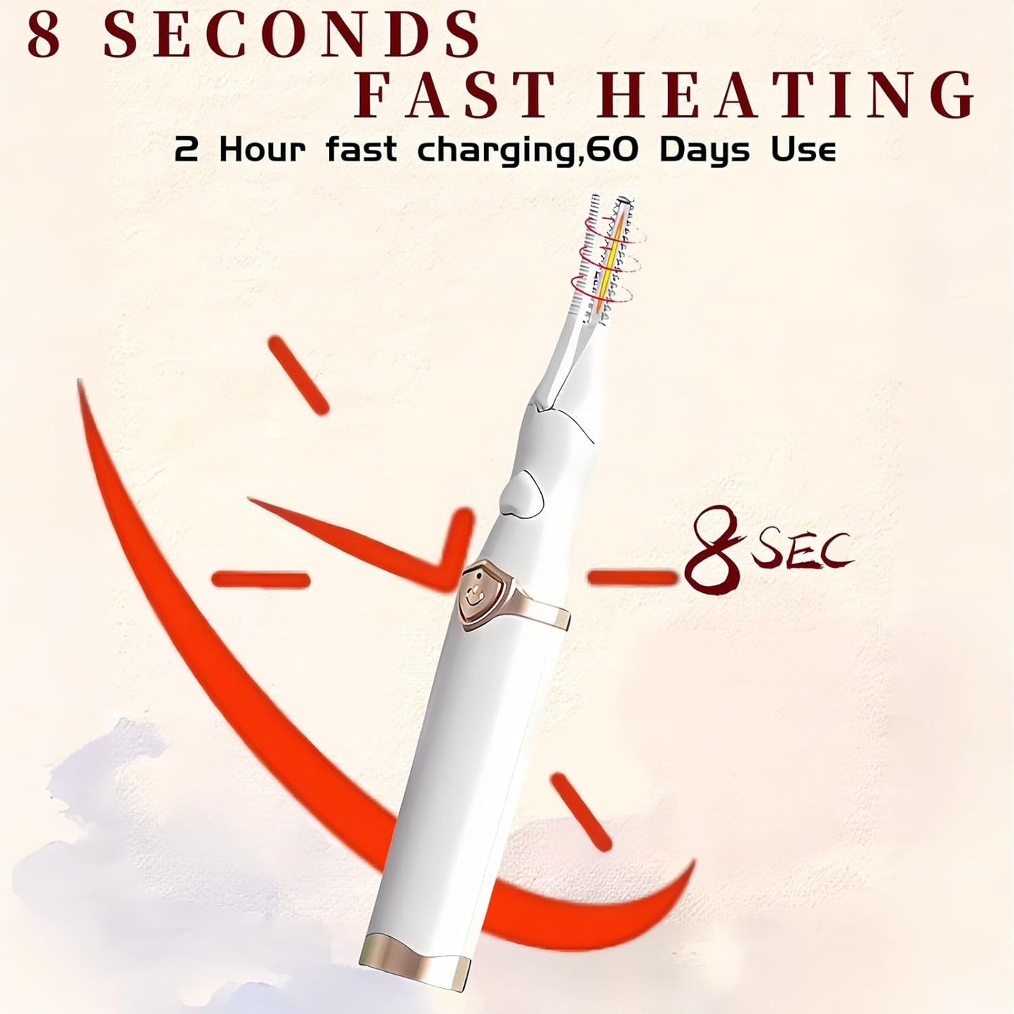 Heated Eyelash Curler - 2 in 1 Clip-Type Eyelash Curlers - Electric Eyelash Curler Rechargeable for 24H Long Lasting, 3 Heating Modes, 8S Fast Heating, Makeup Tool Gifts for Women Girls, White-DA