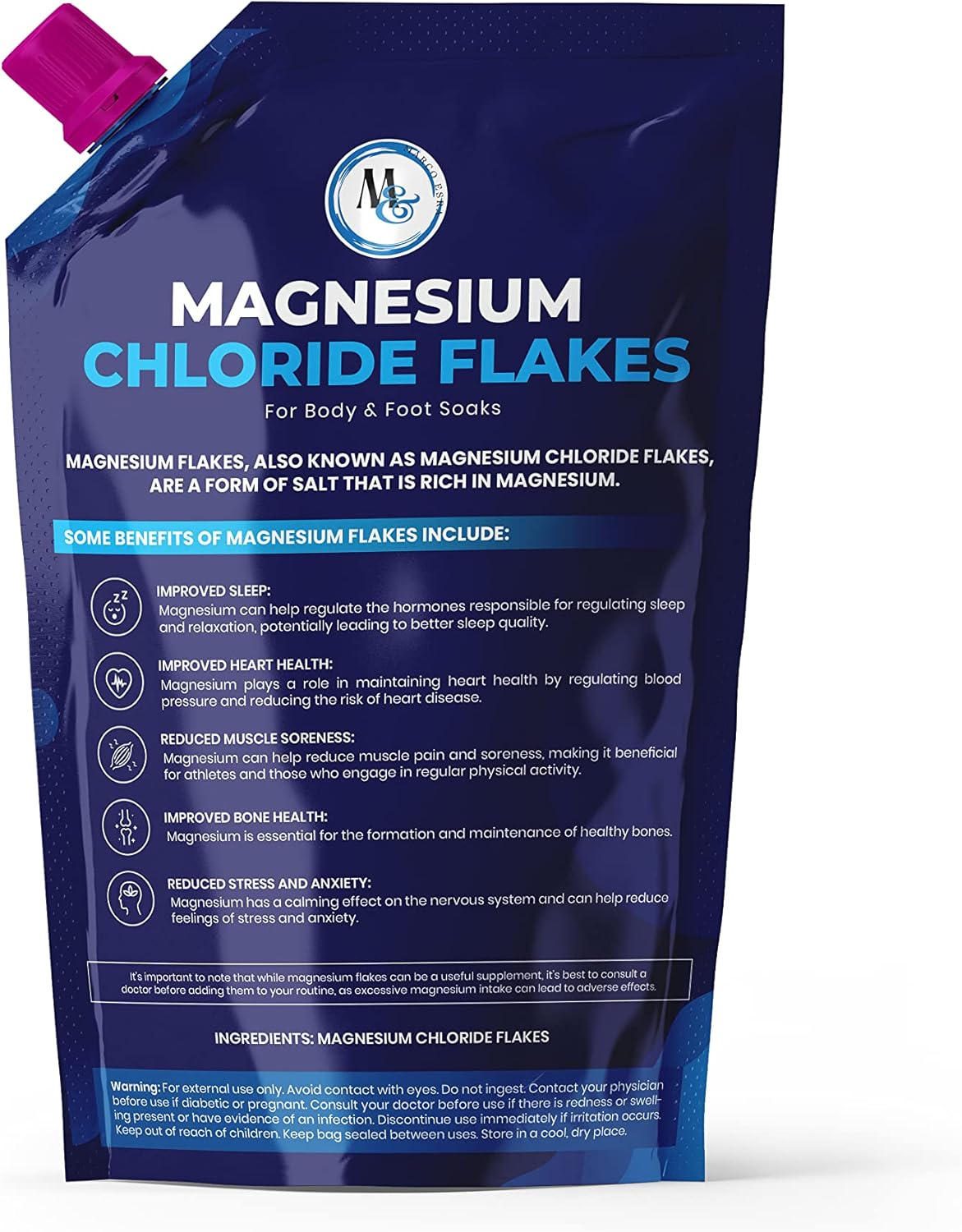 Dead Sea Magnesium Flakes Bath Salts | Premium Magnesium Supplement Bath Salts (10 Pound)