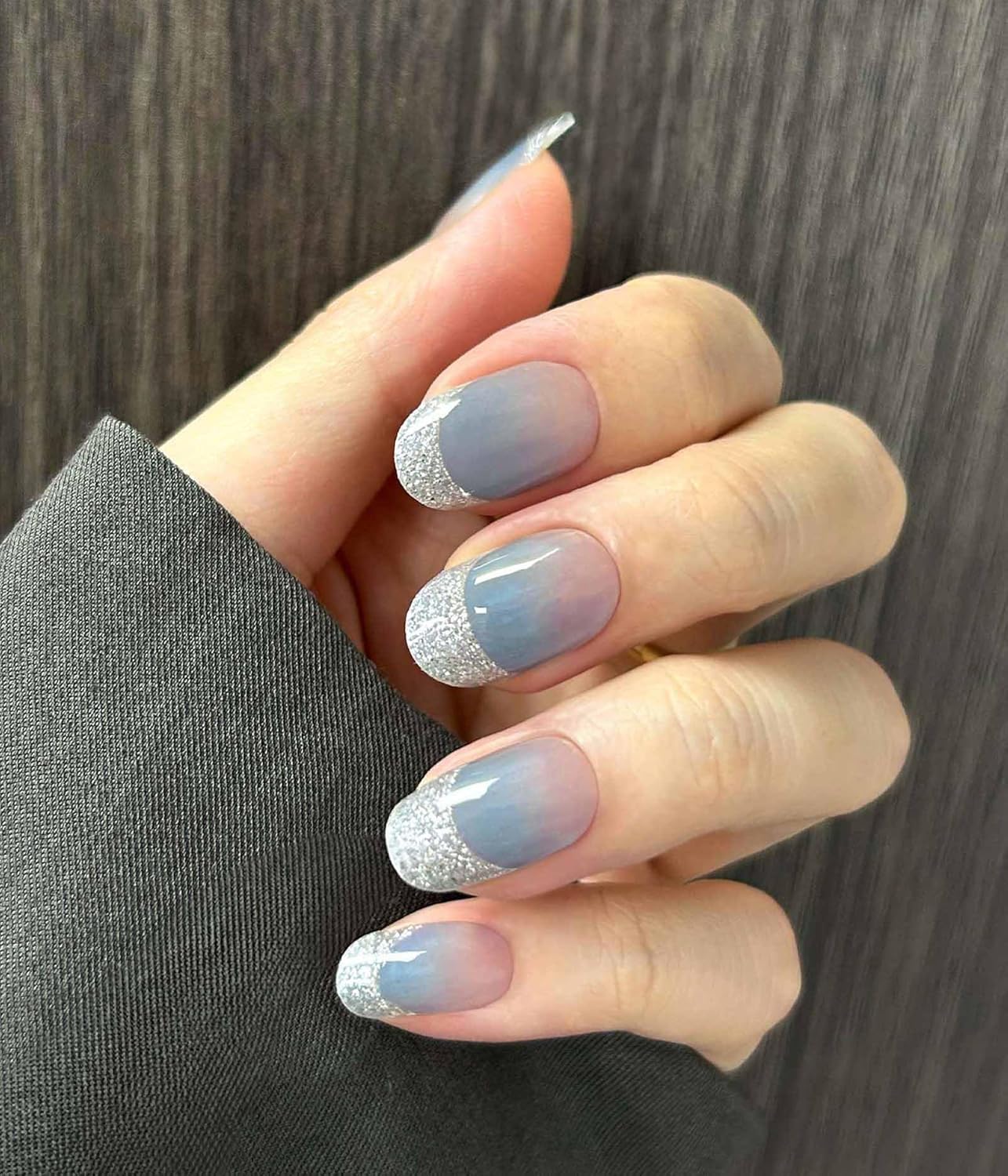 Nail Polish Strips - 22 Pcs Salon Quality Gel Nail Stickers - Long Lasting Wraps (Falling of Tide Blue)