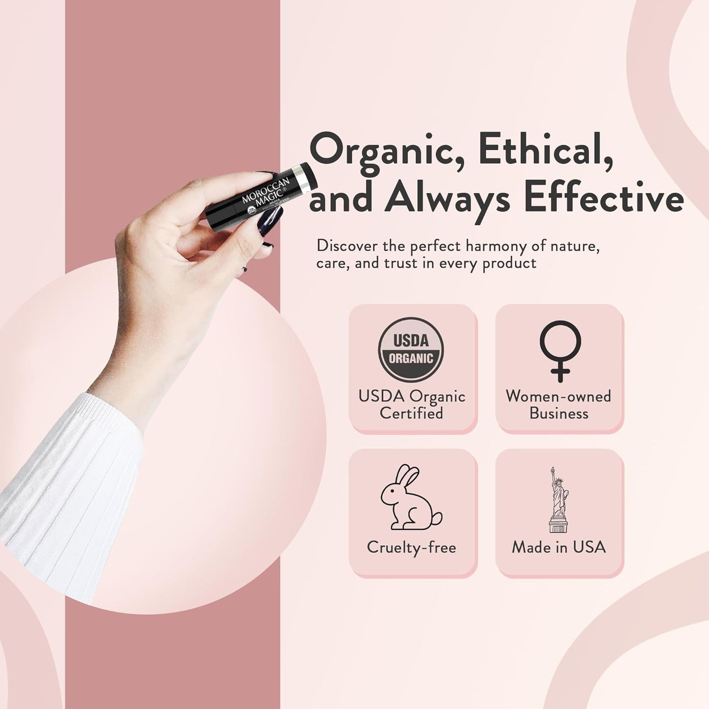 Moroccan Magic Organic Manuka Honey Lip Balm 3 Pack | Ultra-Hydrating Argan & Essential Oil Lip Moisturizer + Vitamin E | Natural Chapstick for Dry Lips | Smooth, Non-Toxic | Organic Lip Balm