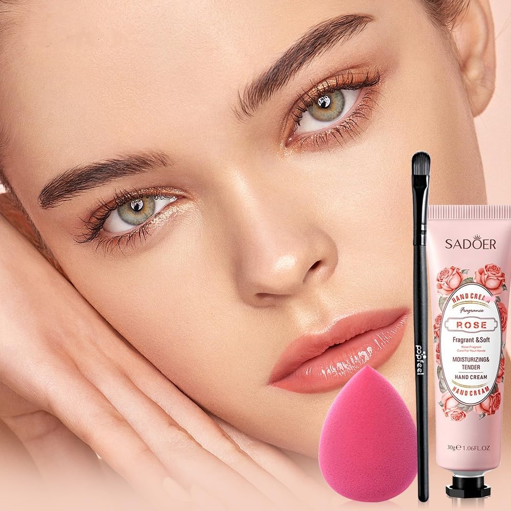 All in One Eyeshadow Palette Makeup Set, Makeup Kit with Primer, Mascara, Concealer Palette, Lip Stick, Brow Pen, Travel Makeup Bundle Holiday Surprising Makeup Gift Box for Women Girl