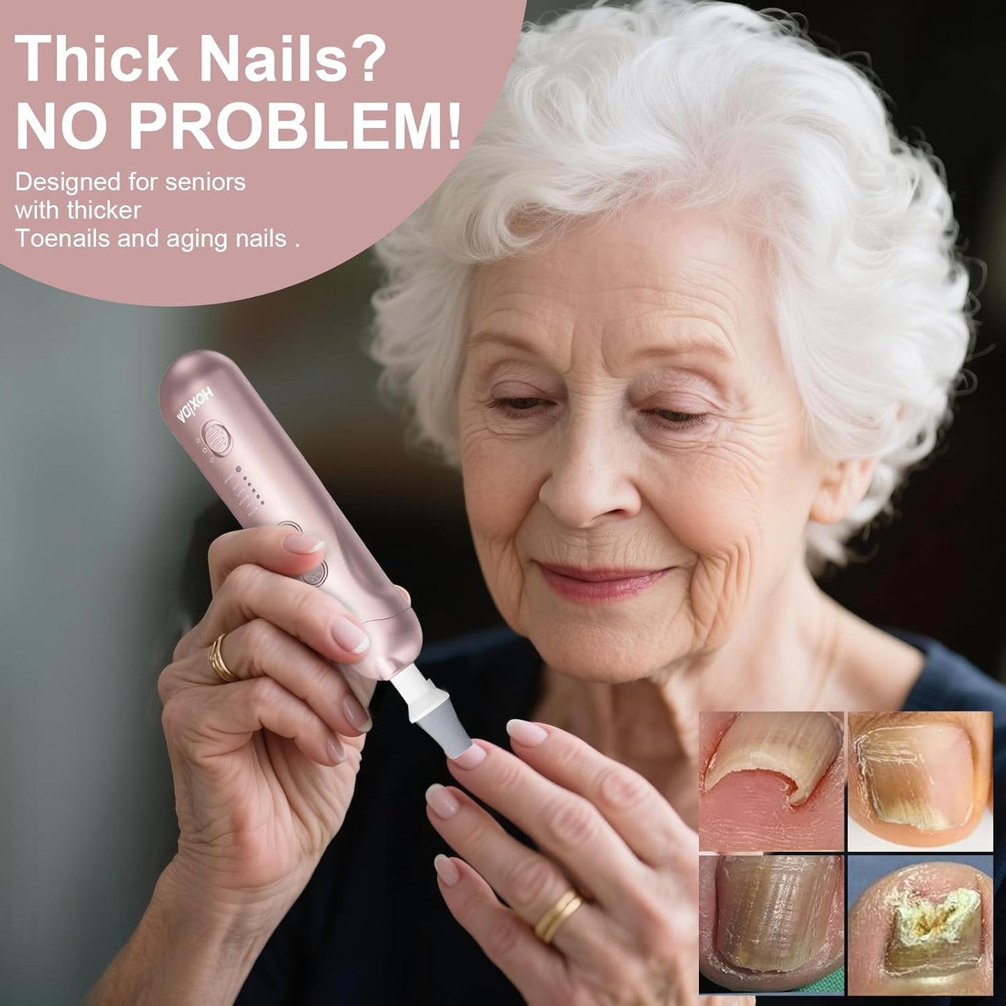 Cordless Electric Nail File Set, Rechargeable Pedicure Tools for feet, Professional Manicure Pedicure Kit 5 Speeds Hand Foot Care Nail Drill for Thick Nail Toenail Cuticle Women Men Pets