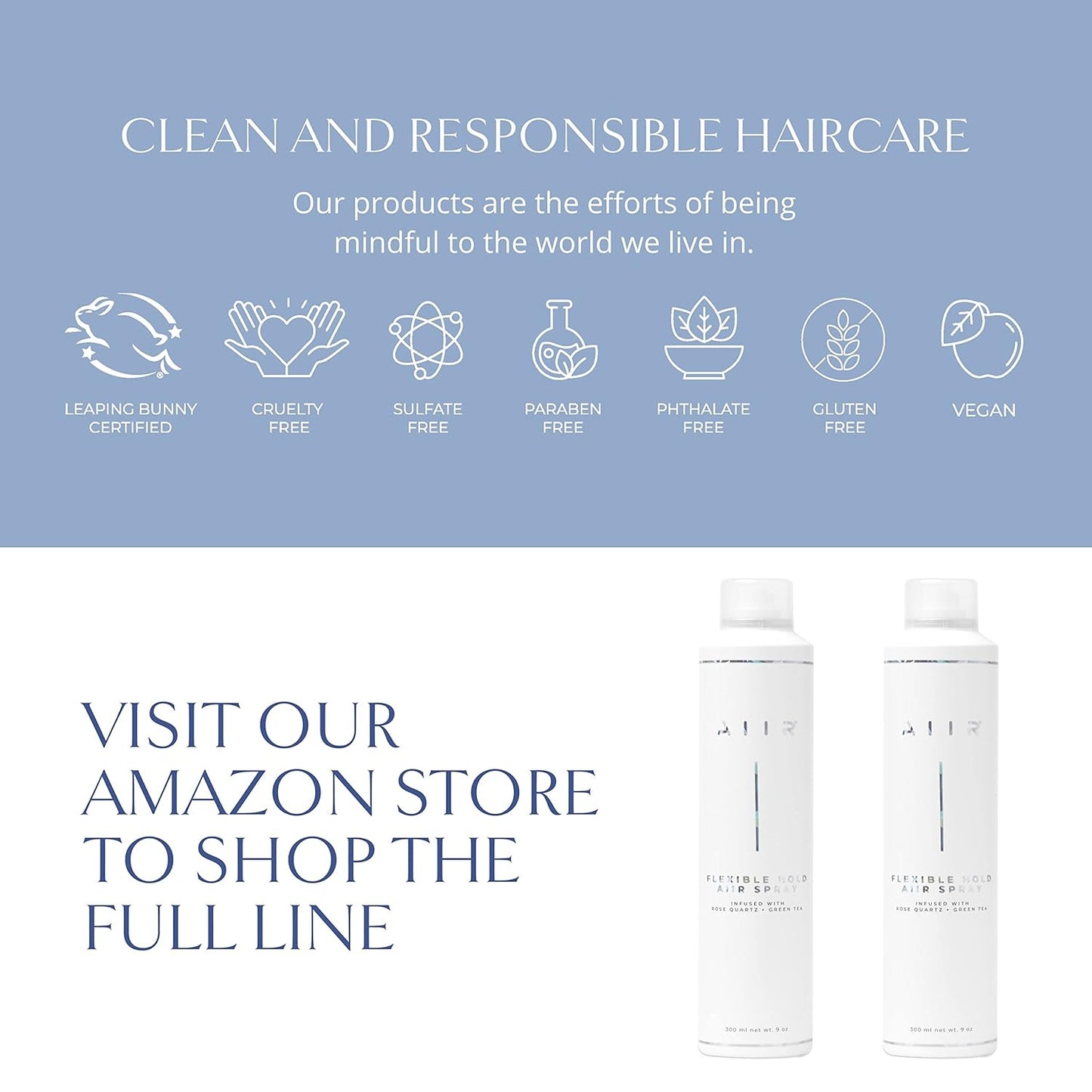 AIIR Flexible Hold Finishing Spray - Light Hold Hairspray with Soft & Touchable Finish, Enhances Style & Shine, Humidity Resistant for Fighting Frizz, 2.5 oz