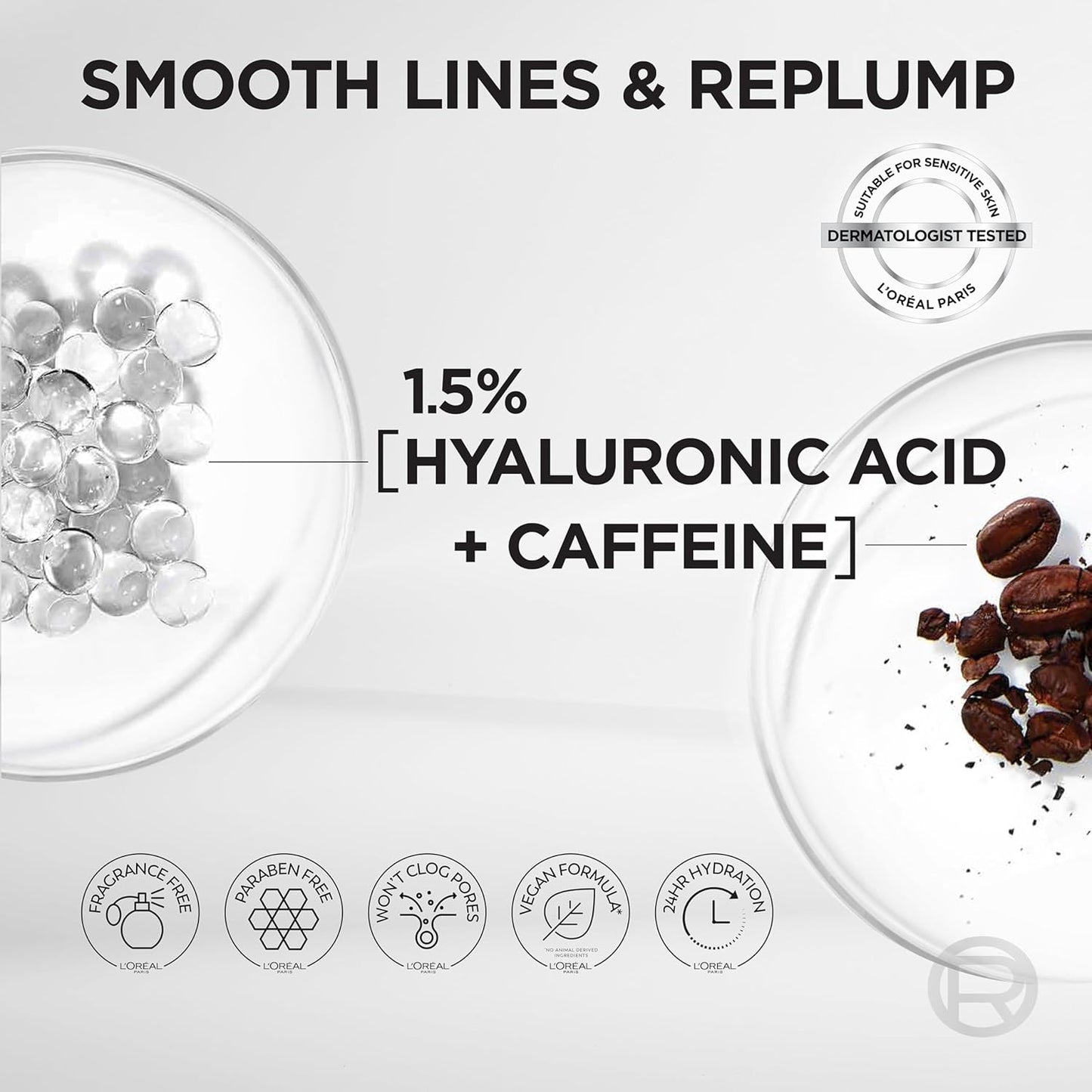 L’Oréal Paris True Match Radiant Serum Concealer, Brightening Under Eye Concealer Make Up with 1.5% Hyaluronic Acid and Caffeine, W6, 0.33 Oz