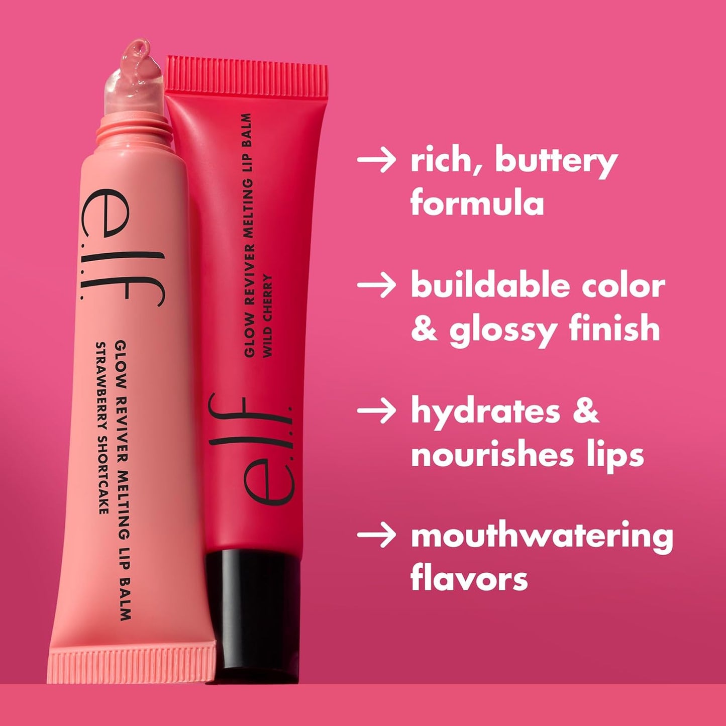 e.l.f. Glow Reviver Melting Lip Balm, Hydrating Tinted Lip Balm For A Glossy Finish & Soft, Supple Lips, Vegan & Cruelty-Free, Yummy Gummy
