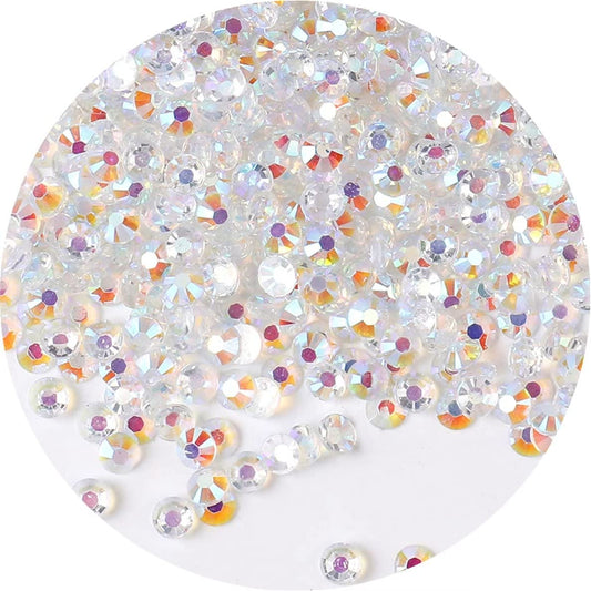 1440 Pcs SS20 5mm AB Flatback Rhinestones for Nails Art Crafts Transparent Glitter Round Gems Crystals DIY Clothes Shoes(Clear White AB)