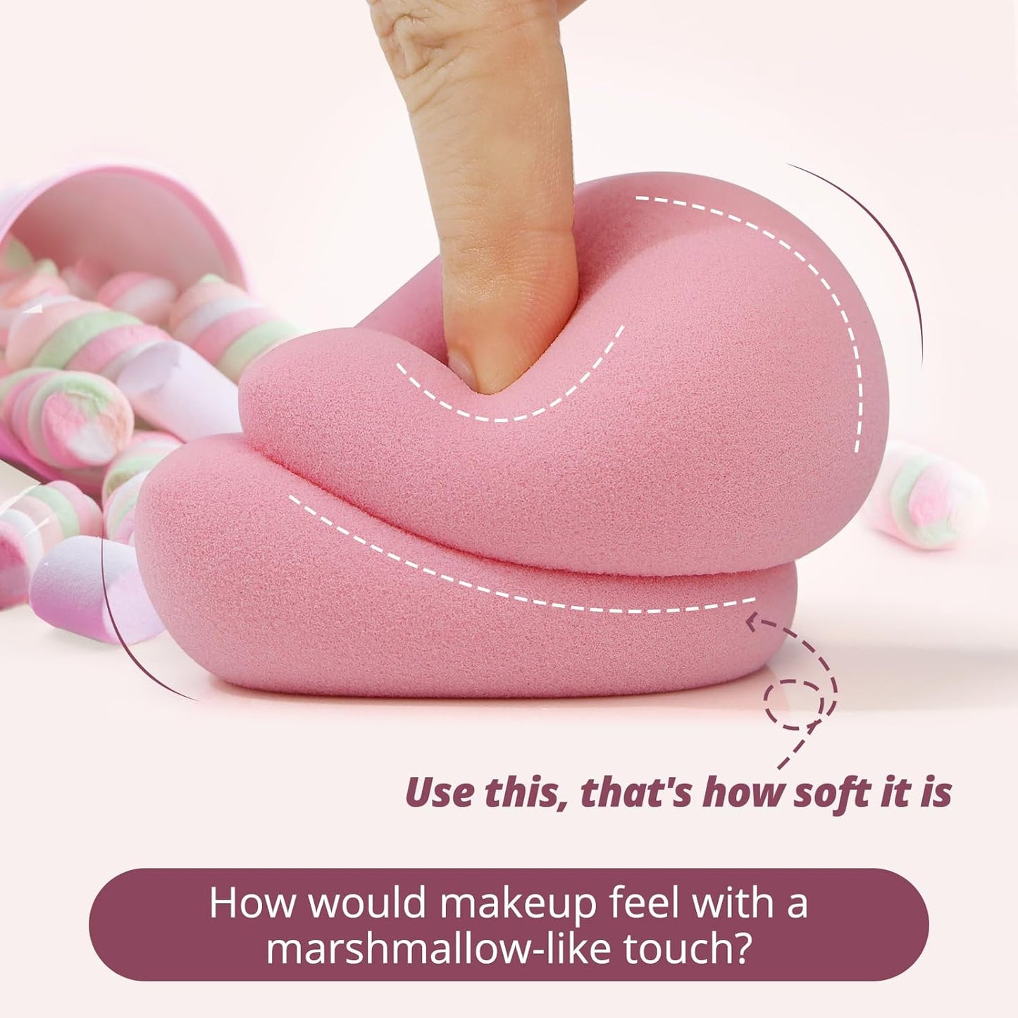 BEAKEY Flat Duo Patented Makeup Sponge Set of 2, Latex Free Pink Beauty Sponge for Foundation and Powder Application, Soft Blending Sponges, Large Flat Design, BeautyTools for Makeup Lovers