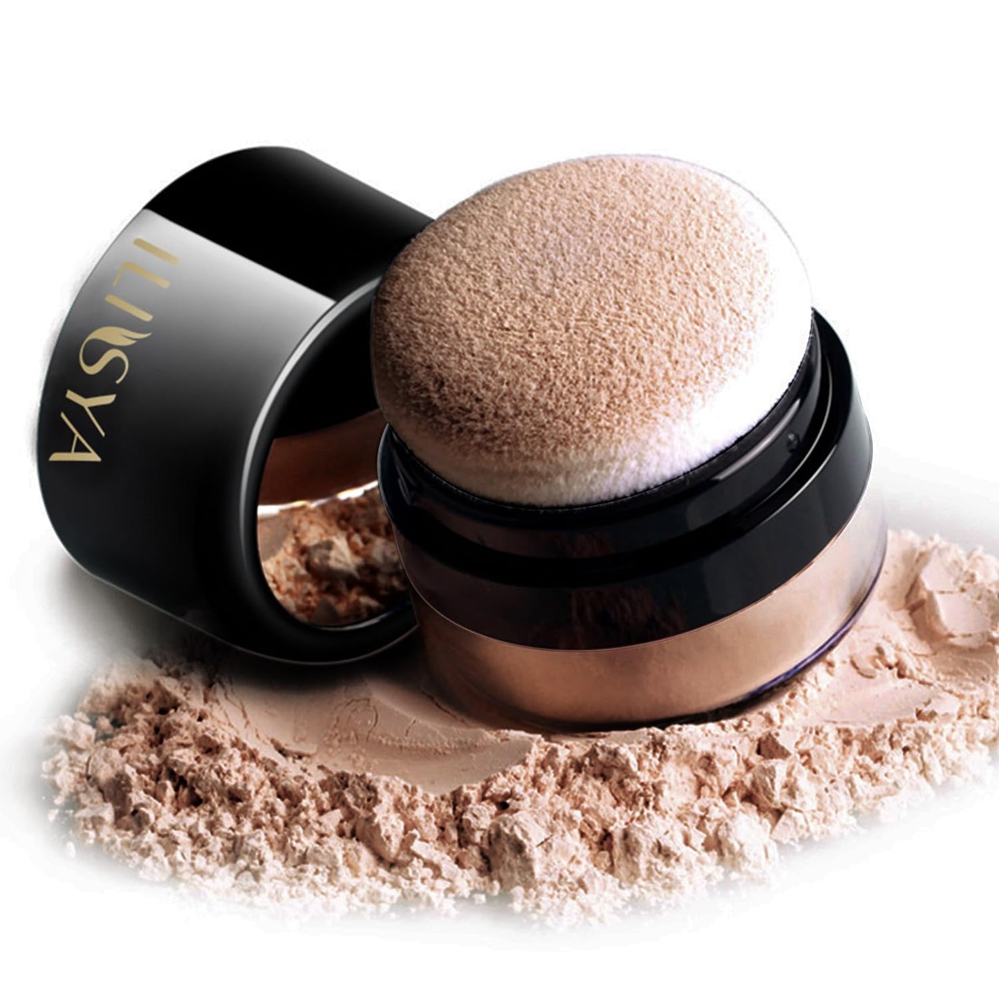 Setting Powder Lightweight Loose Powder Finishing Powder Long-Lasting Face Powder Waterproof with Soft Mushroom Powder Puff & Mirror, Natural Finish,0.28 Oz (Light Coffee/Natural)