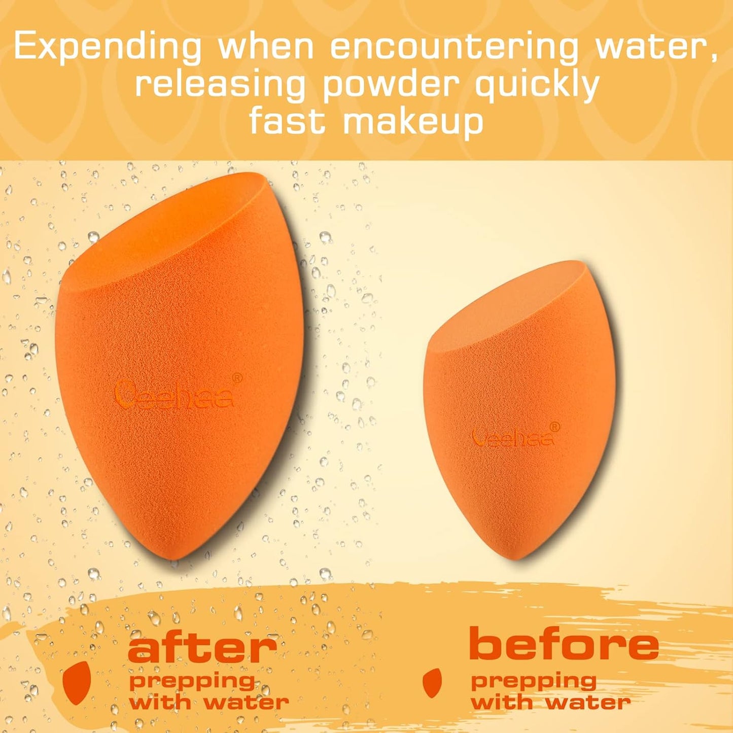 2PCS Makeup Sponge Set, Latex Free Makeup Blender for foundation, Makeup Sponges egg shaped, Makeup Sponges for all areas