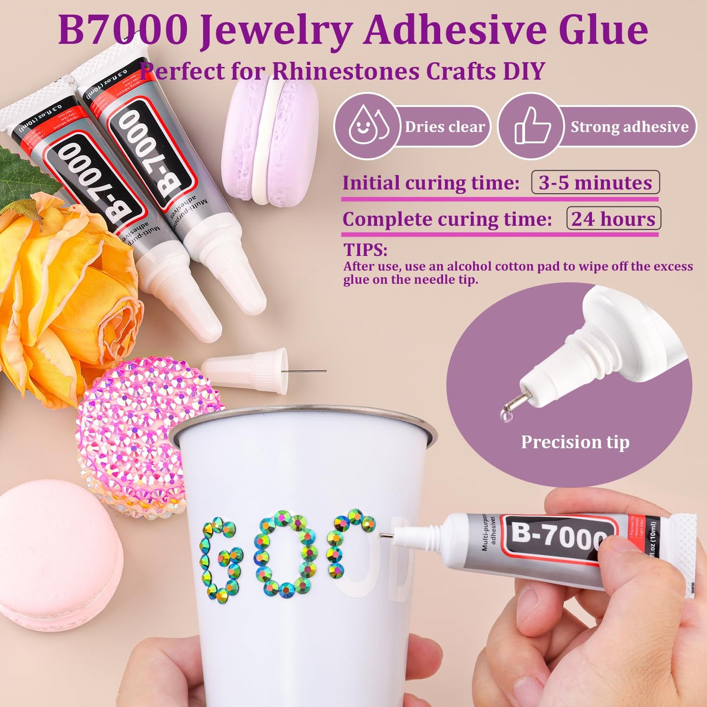 Resin Jelly Rhinestones for Crafting with B7000 Jewelry Glue, 2 Boxes Emerald Black AB Flatback Crystals with 3Pcs 10ml Glue, Bedazzling Non Hotfix Gems for DIY Tumblers Clothing Shoes Manicure