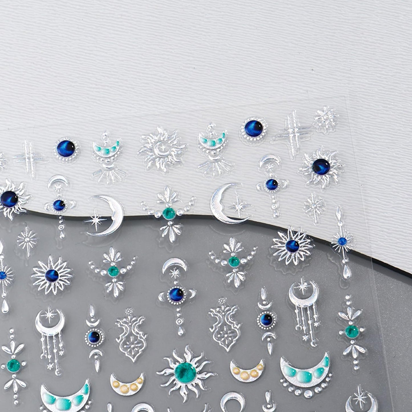 Gold Silver Star Moon Nail Art Stickers Decals Bohemia Nails Decals Self-Adhesive Nails Stickers for Nail Art