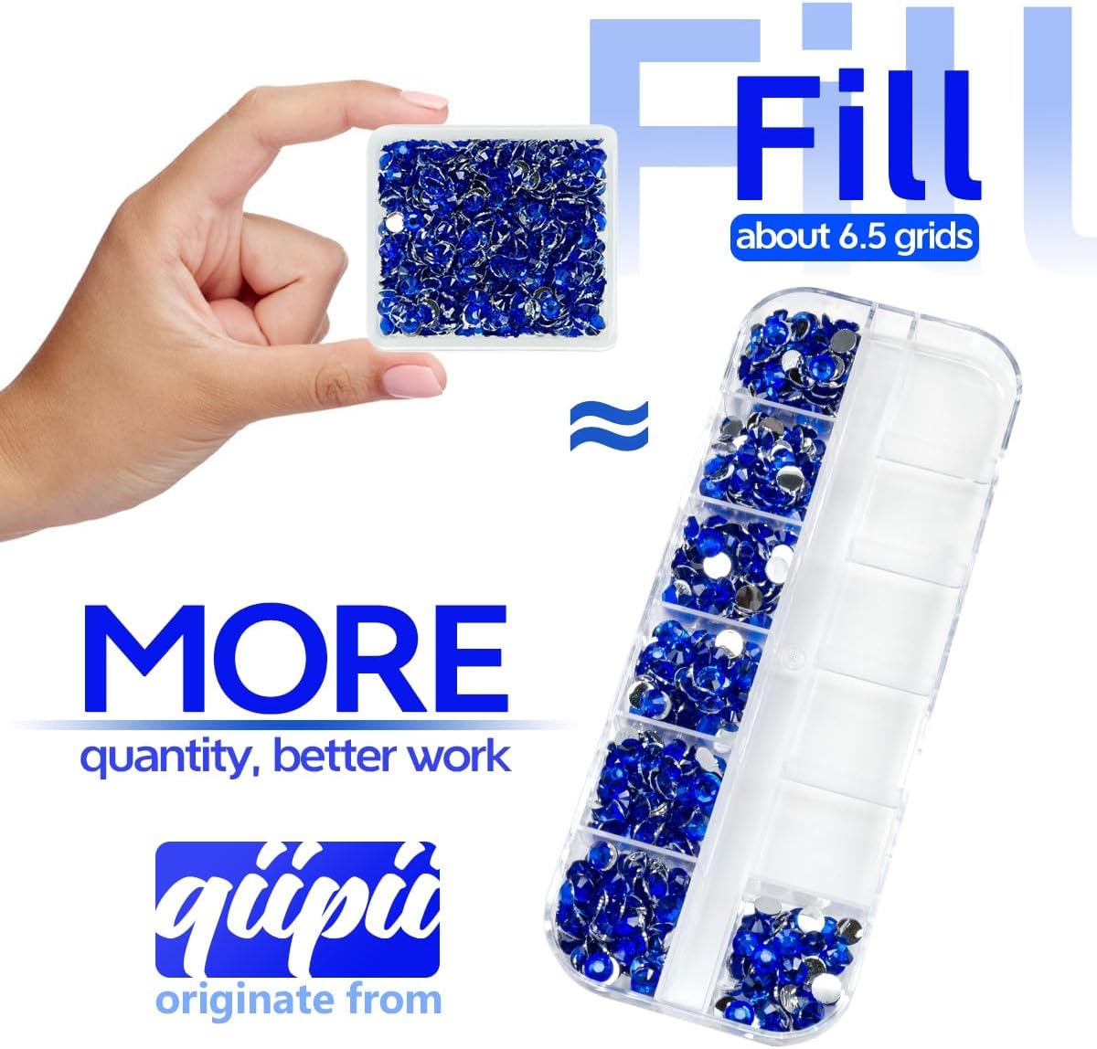 Royal Blue Crystal Resin Rhinestones w B7000 Jewelry Glue for Bedazzling Crafting Sapphire Flatback Stones 3mm 4mm 5mm 6mm Diamonds Crystals Gems Charms for Nails Face Makeup Tumblers Crafts