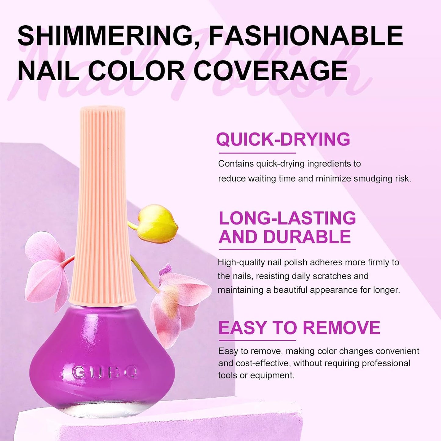 Major Dijit Magenta Purple Quick Dry Regular Nail Polish - Nail Art Lacquer, 0.41 Fl Oz