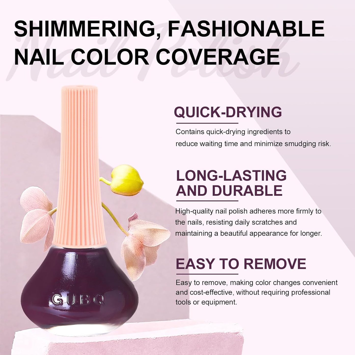 Major Dijit Deep Plum Quick Dry Regular Nail Polish - Nail Art Lacquer, 0.41 Fl Oz