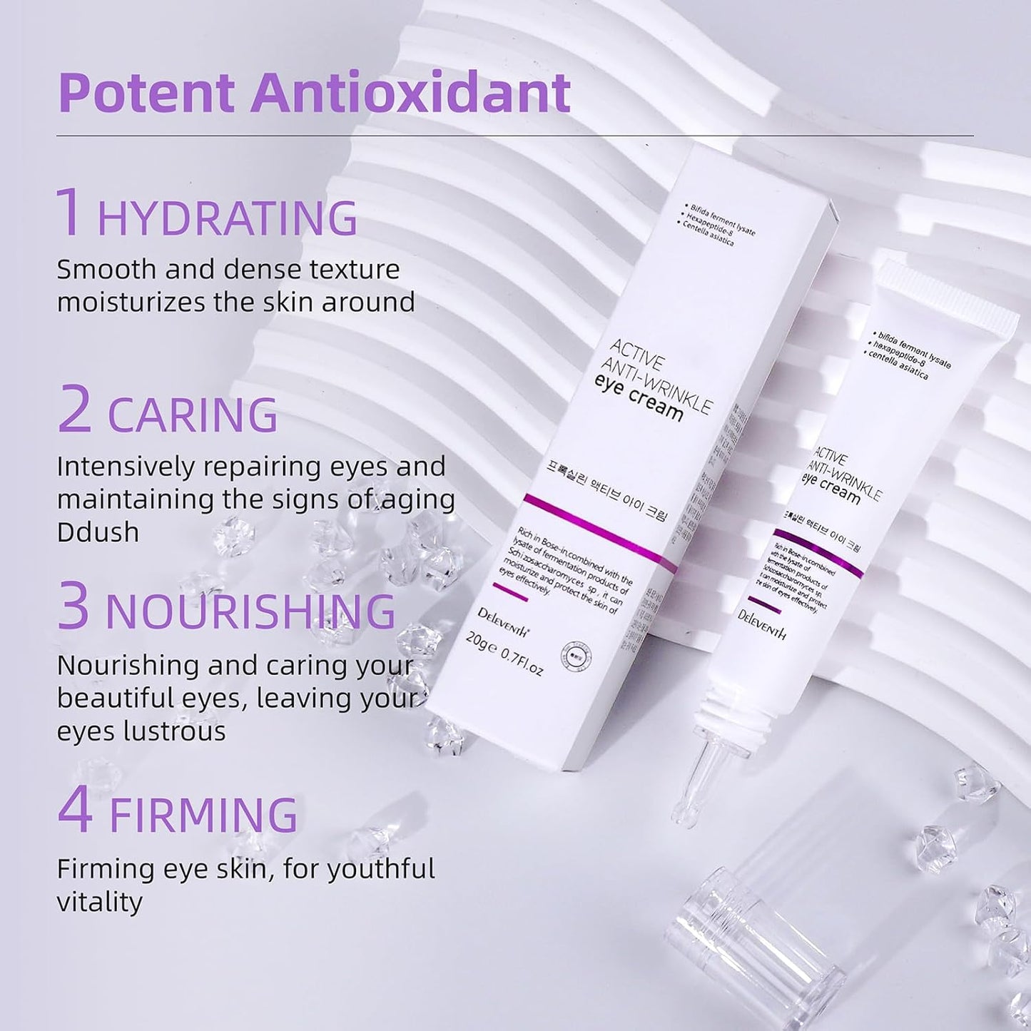 Korea Active Anti-Wrinkle Eye Cream, Pro-Xylane Anti-Aging Active Eye Cream, Active Emulsion, Fade Fine Lines around Eyes, Anti-Wrinkle, Moisturizing, Anti-Aging, Tighten and Delicate Skin