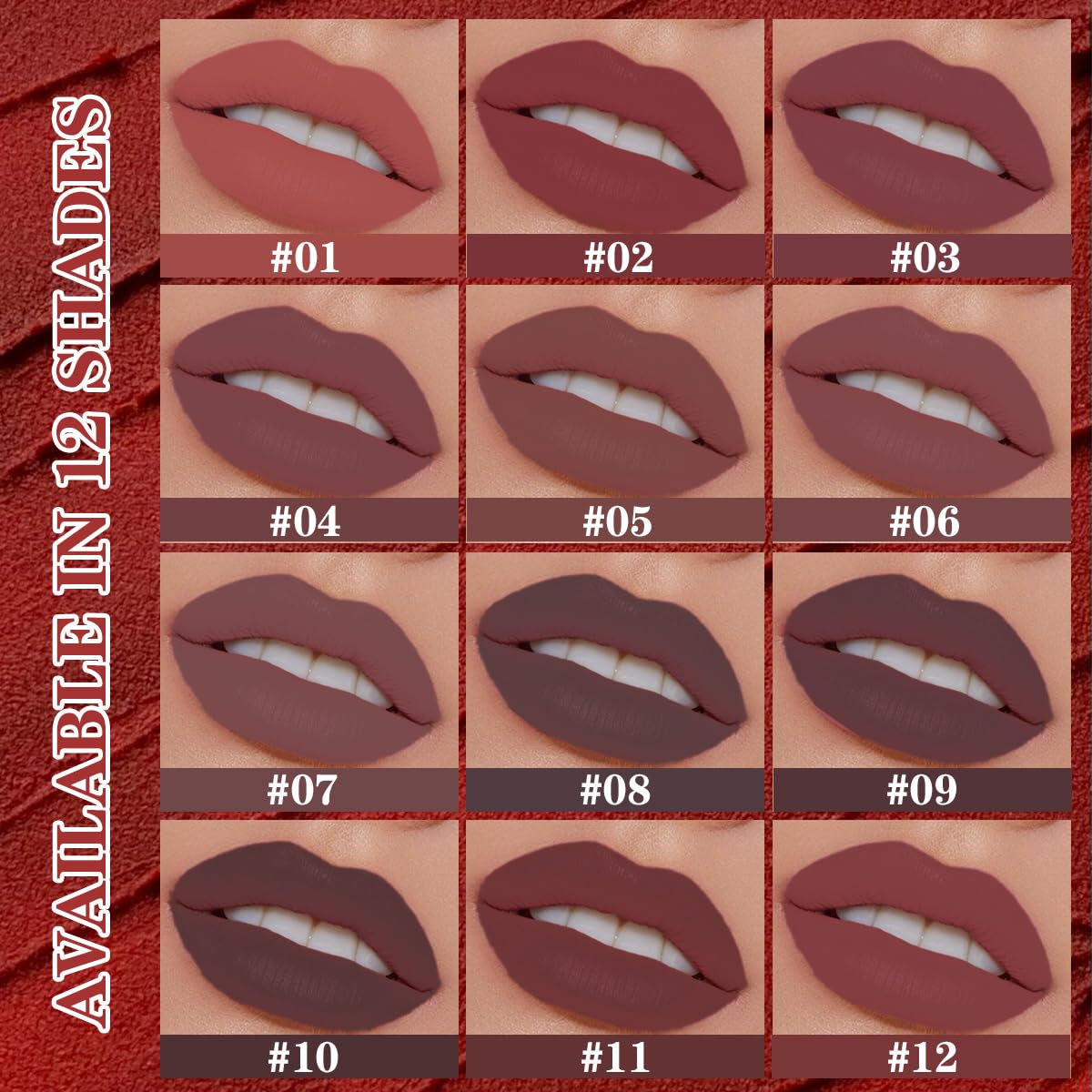 12PCS Lip Liner Pencils Set Pack for Shaping & Sculpting Lips, Modifieddark Lip Color Lipsticks,Long-Lasting Waterproof Lipsticks. (01, Color)