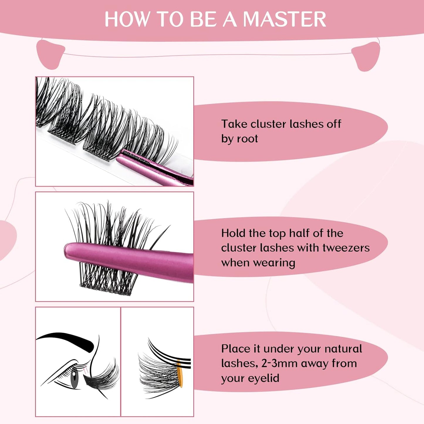 Cluster Lashes 72 Pcs Lash Clusters DIY Eyelash Extension Individual Lashes D-8-16 mix Thin Band Easy to Apply at home Lashes (First Glance, D-8-16 mix)
