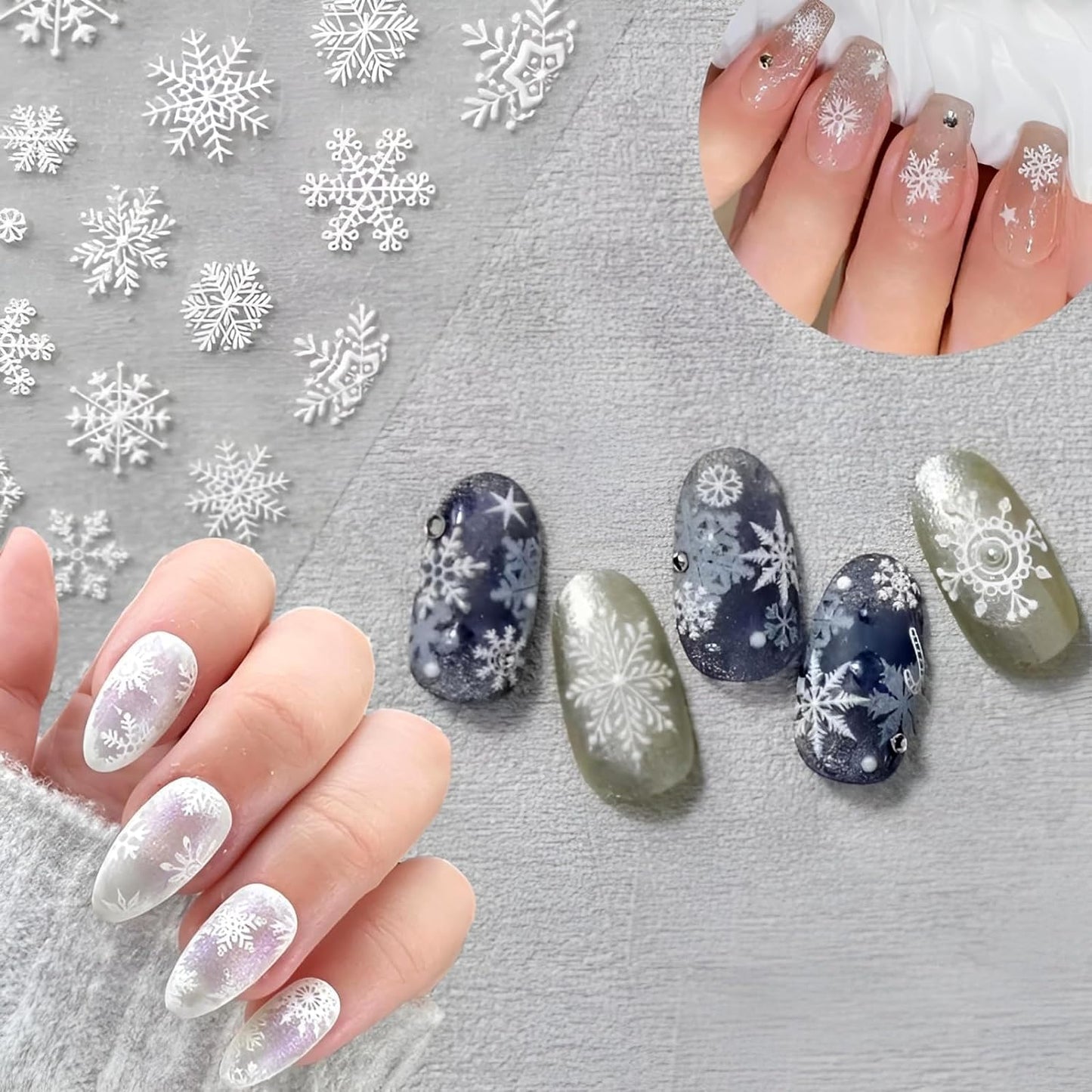 30 Sheets Holiday Nail Art Stickers 3D Self-Adhesive Christmas Nail Decals - Elk, Snowman, Snowflake for Manicure Decorations - Supplies for Women Girls