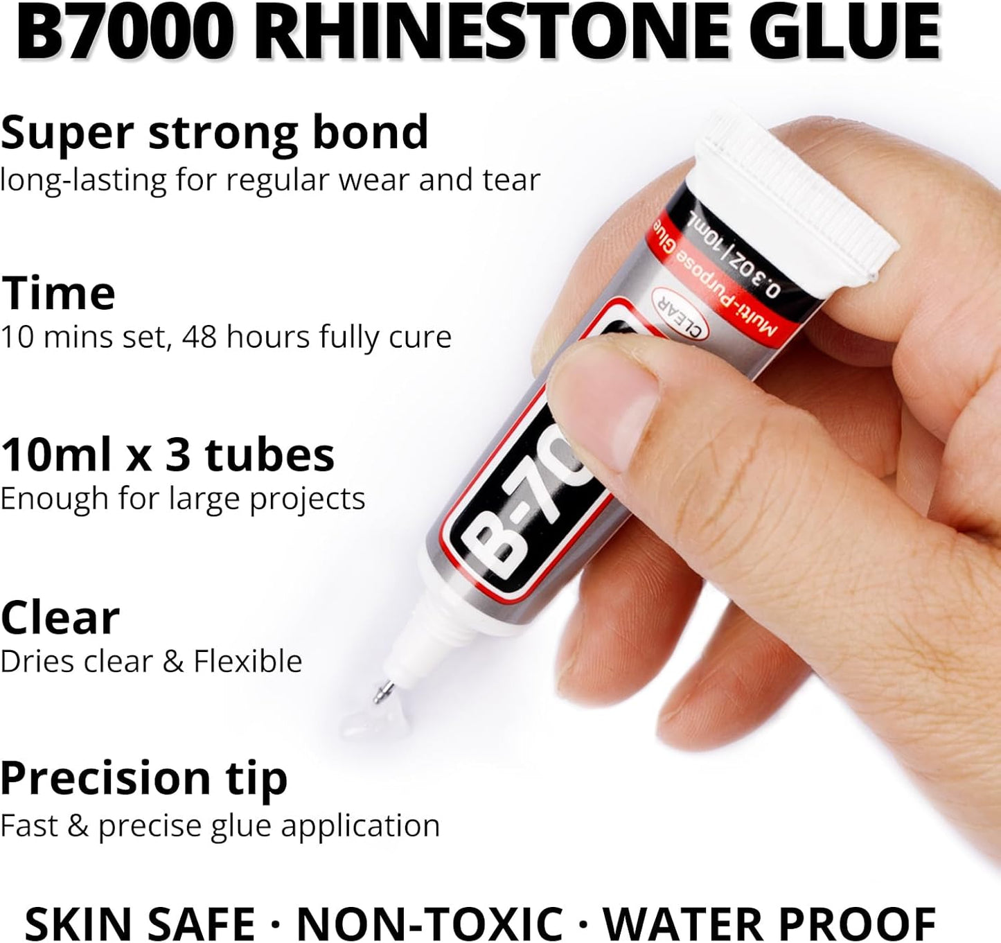 30000Pcs Resin Rhinestones Set for Crafting Bedazzling, Crystal ab Iridescent Flatback Gems Jewels for Crafts Clothes Shoes Fabric Outfit Nails Makeup, Flat Back Crystal 2-6mm with b 7000 Glue