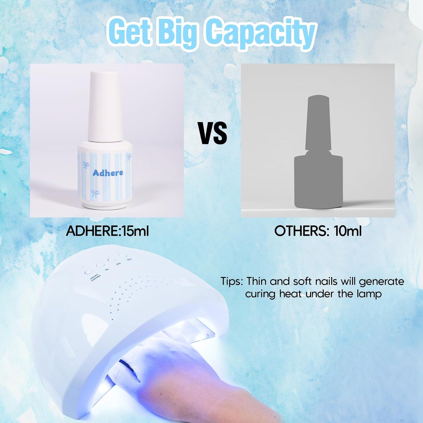 ADHERE Gel Polish 15ml No Wipe Gel Top Coat for Chrome Nail Powder, High Gloss Gel Shine Finish and Long Lasting, Soak Off with Nail Lamp,Perfect for Beautiful Nail Designs