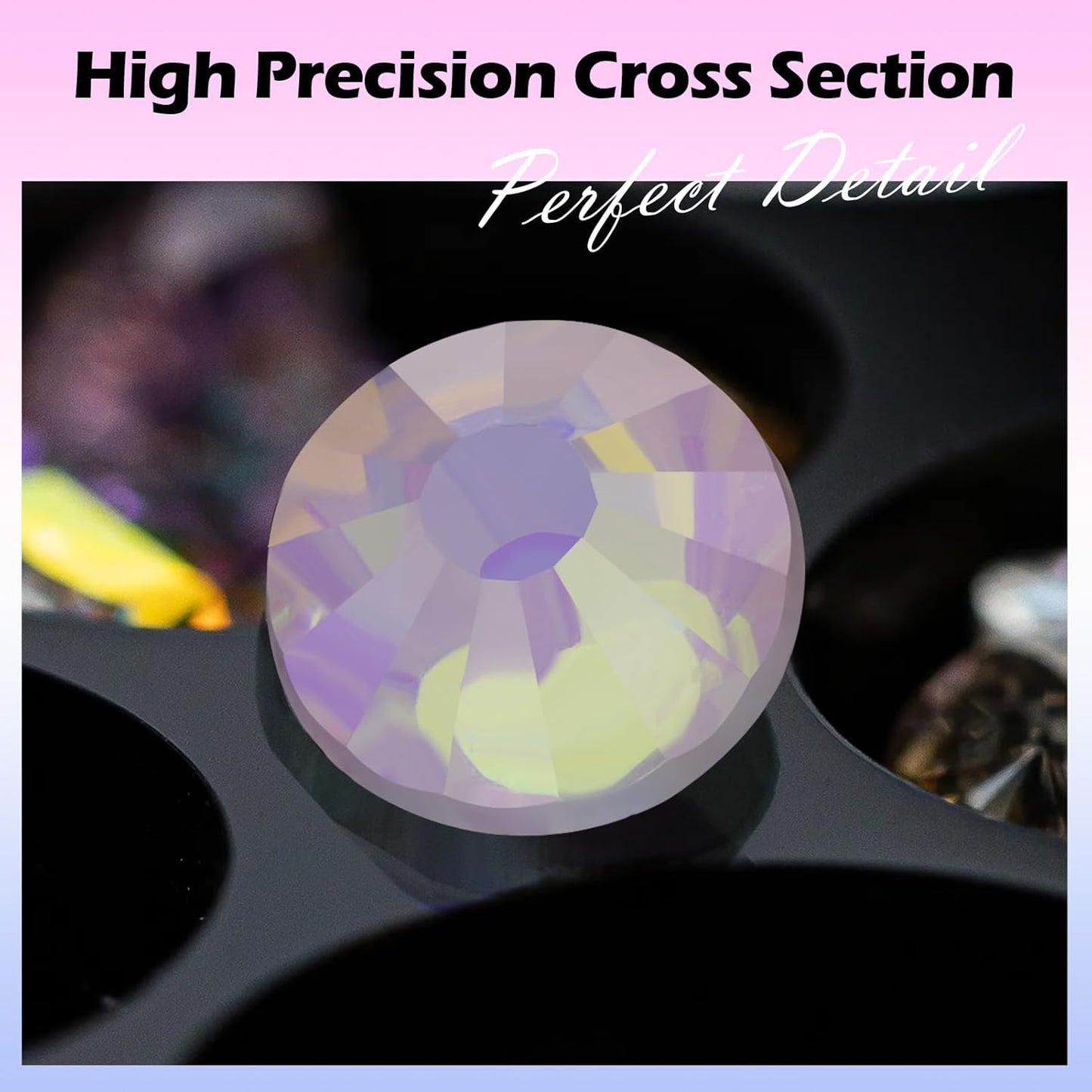 F Pink Flatback Rhinestones, Glass Rhinestones for Nail Art and Craft, Glue Fix, Loose Crystal Gemstones(F Pink, SS6, 1440pcs, 1.9-2.0mm)