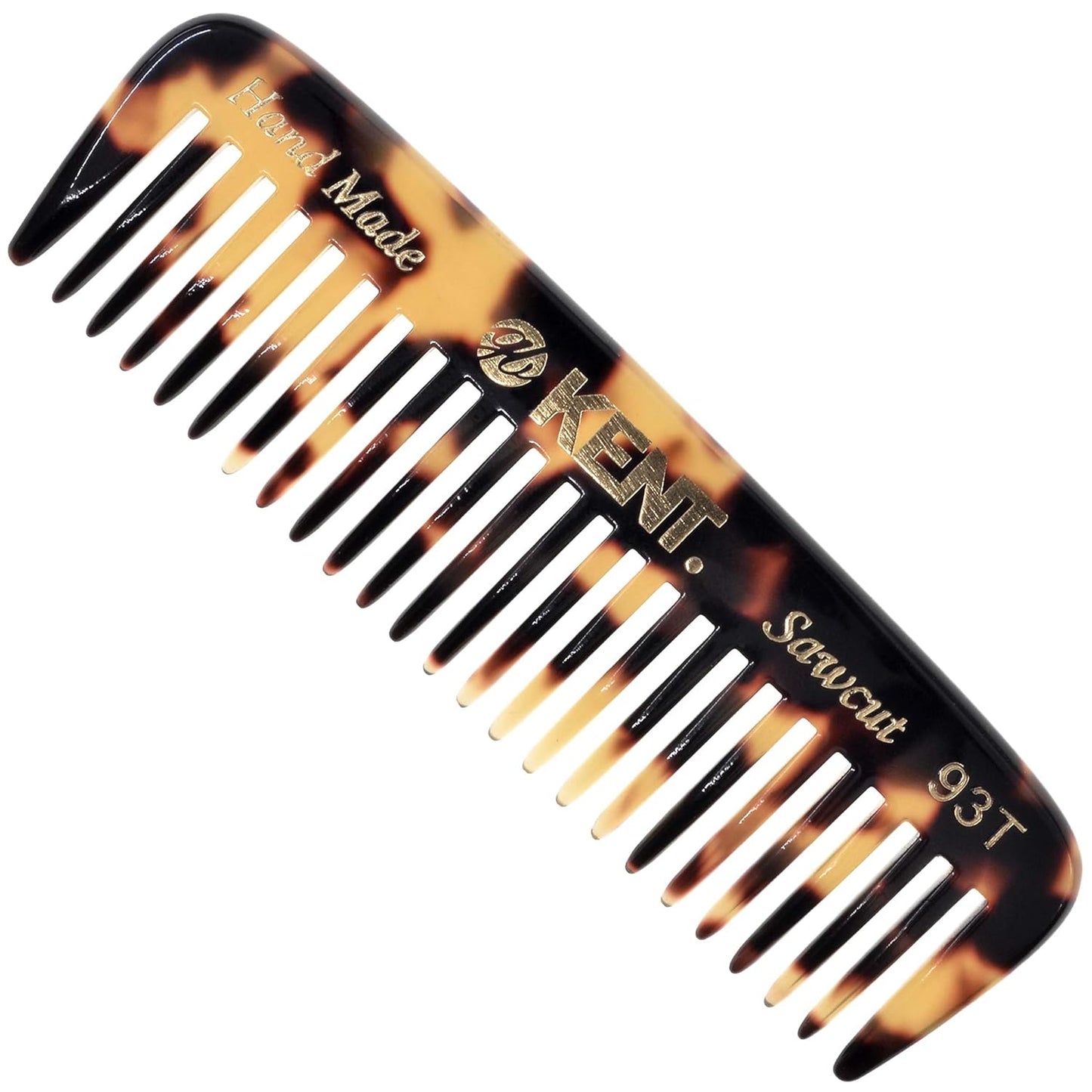 Kent 93T Tokyo White Beard Comb for Men - Wide Tooth Men's Comb, Ideal For Mustaches and Beards and Facial Hair, Small Pocket Sized Travel Detangler Combs, Saw-Cut, Hand Polished, Made in England