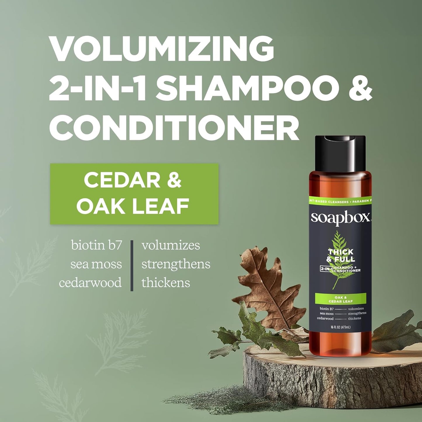 Soapbox Men's Shampoo and Conditioner Variety Duo, One Thick and Full & One Scalp Care, 2 in 1 For Men, Mens Shampoo & Conditioner, 16oz