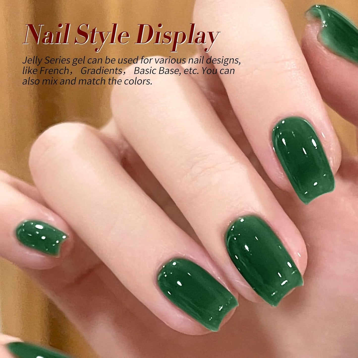 Born Pretty Jelly Gel Nail Polish Fall Winter Amber Crystal Transparent Sheer Clear Gel Polish Red Coral Burnt Orange Green Blue Amber Brown 6 Colors Manicure Kit