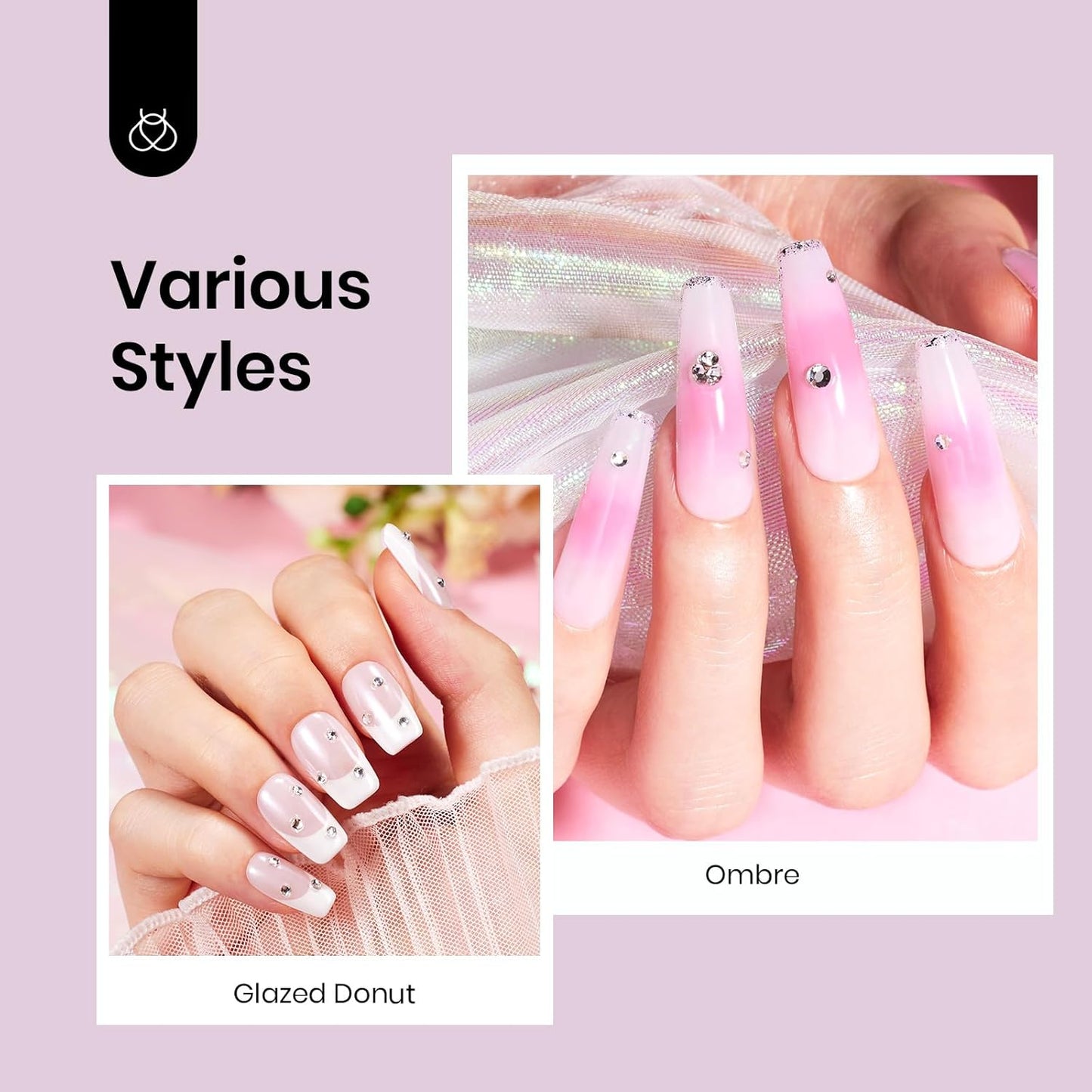 Beetles Nude Gel Nail Polish - 15ml Nude Purple Jelly Gel Polish Neutral Nail Polish Nail Concealer Sheer Translucent Effect Soak Off UV French Nail Art Manicure Salon DIY Gifts for Women