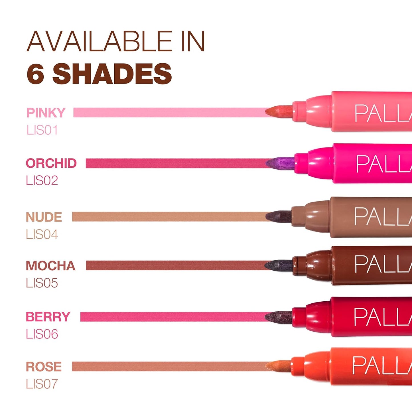 Palladio Lip Stain, Hydrating and Waterproof Formula, Matte Color Look, Long-lasting All Day Wear Lip Color, Smudge Proof Natural Finish, Precise Chisel Tip Marker, Pinky